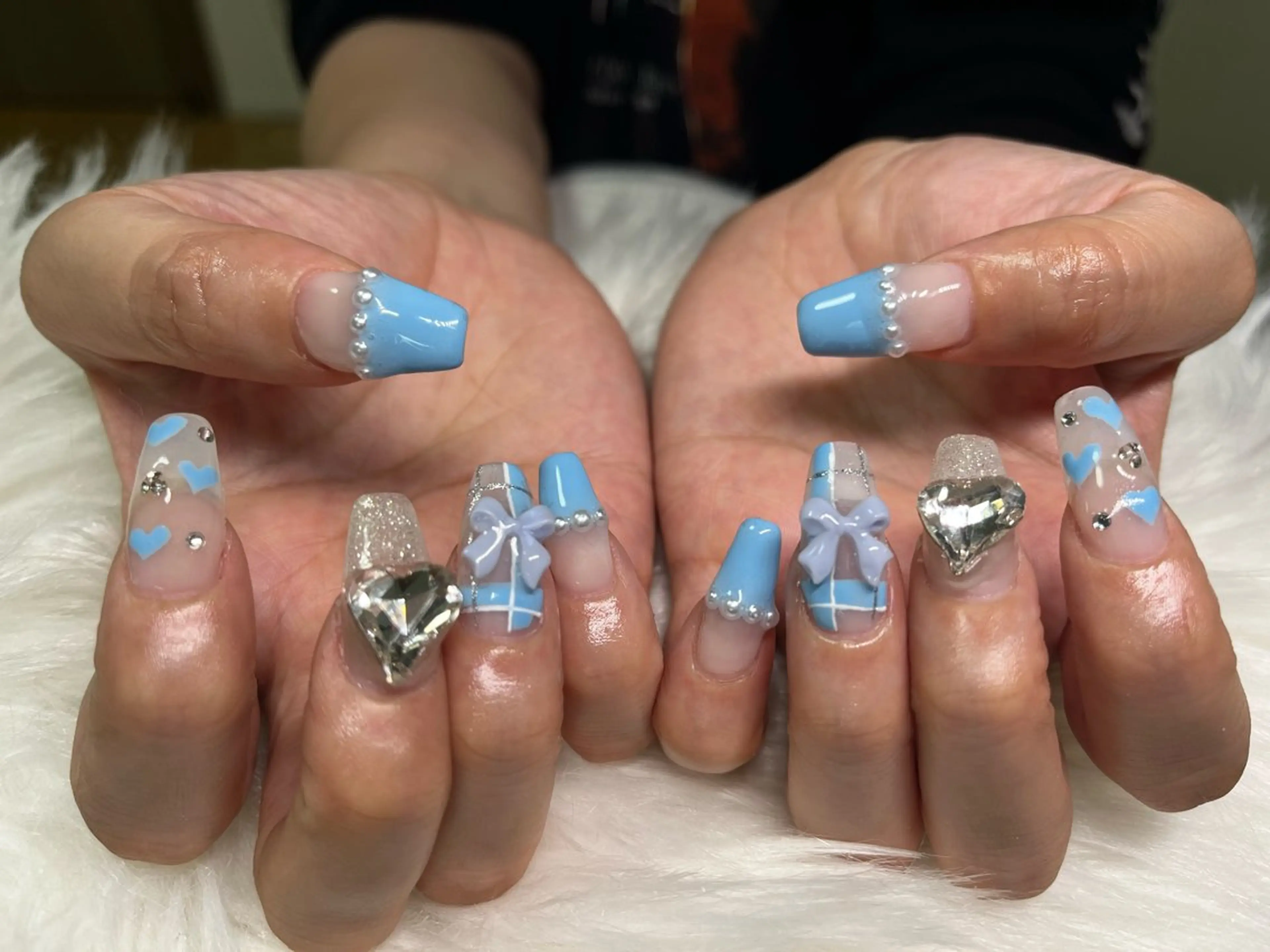 ネイル ハート リボン ハンドネイル 🏠自宅 サロン💅natsuのネイルデザイン