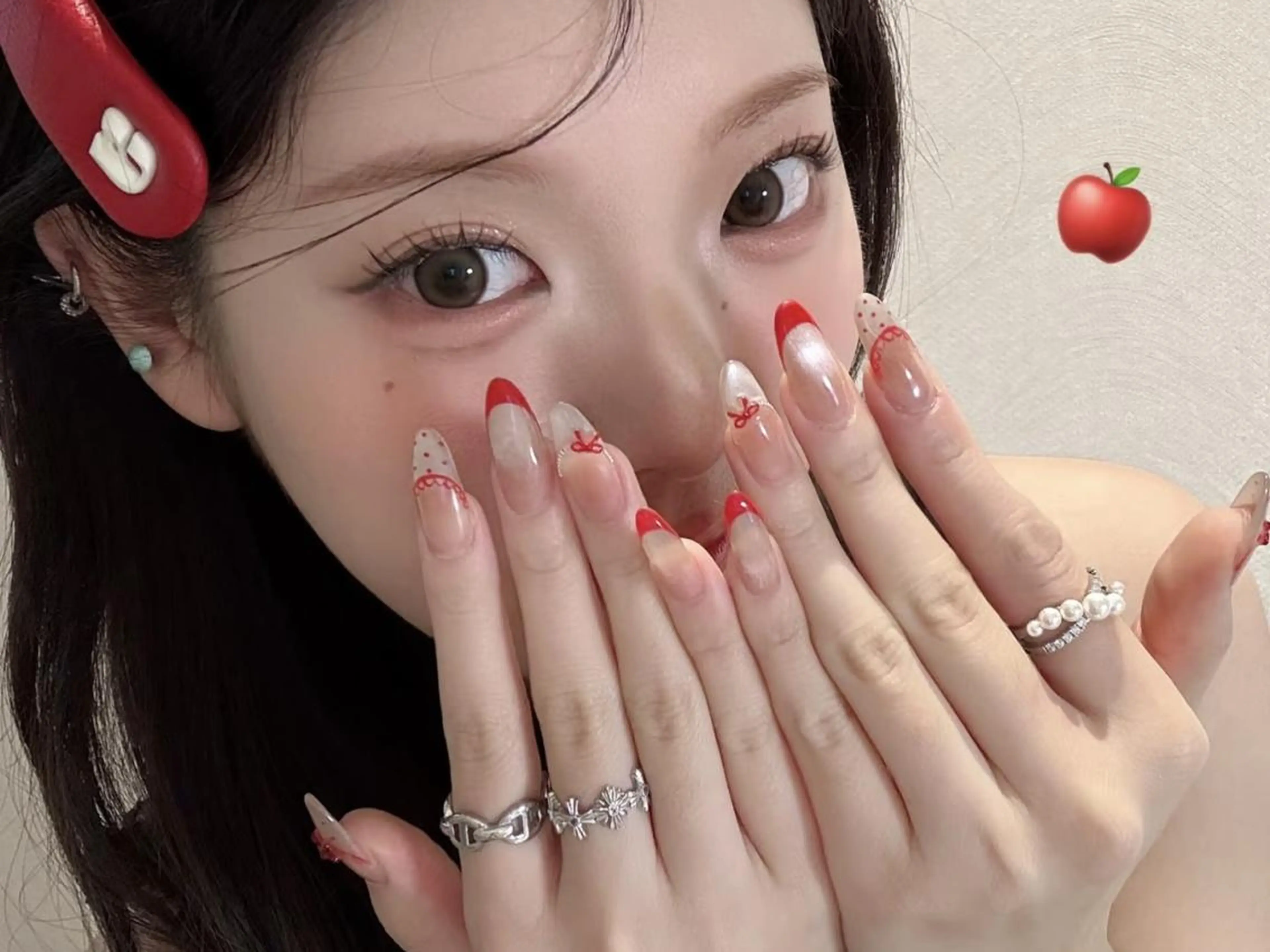 ネイル オーロラネイル チークネイル 長さ出し フットネイル フレンチネイル yumi nailのネイルデザイン