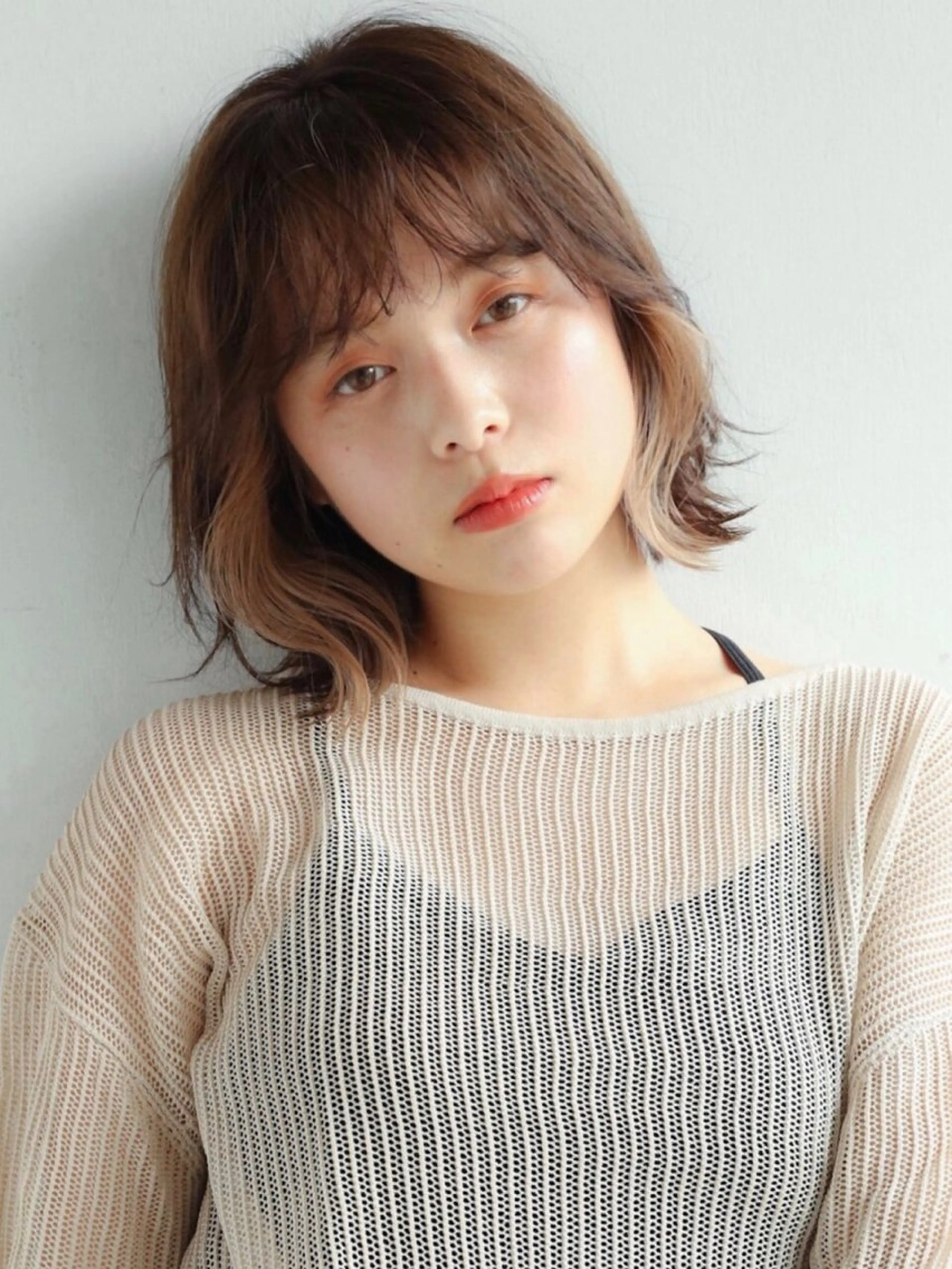 ミディアム カラー パーマ カット ヘアカラー トリートメント ANDREY 表参道 ショート×髪質改善のヘアスタイル