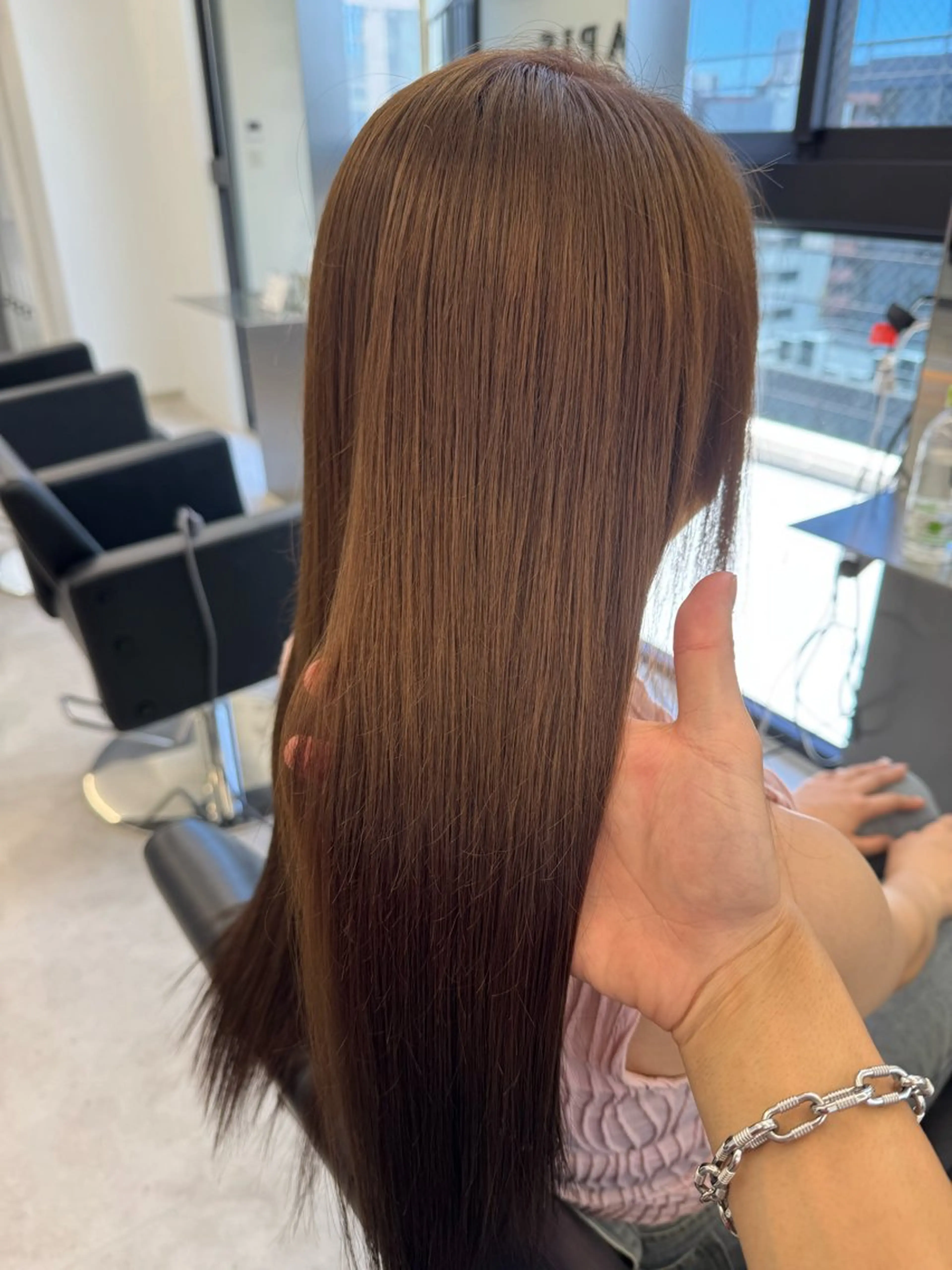ロング カラー ベージュカラー ブリーチ ヘアカラー トリートメント カラー/エクステ特化 ベージュ/KENTAのヘアスタイル