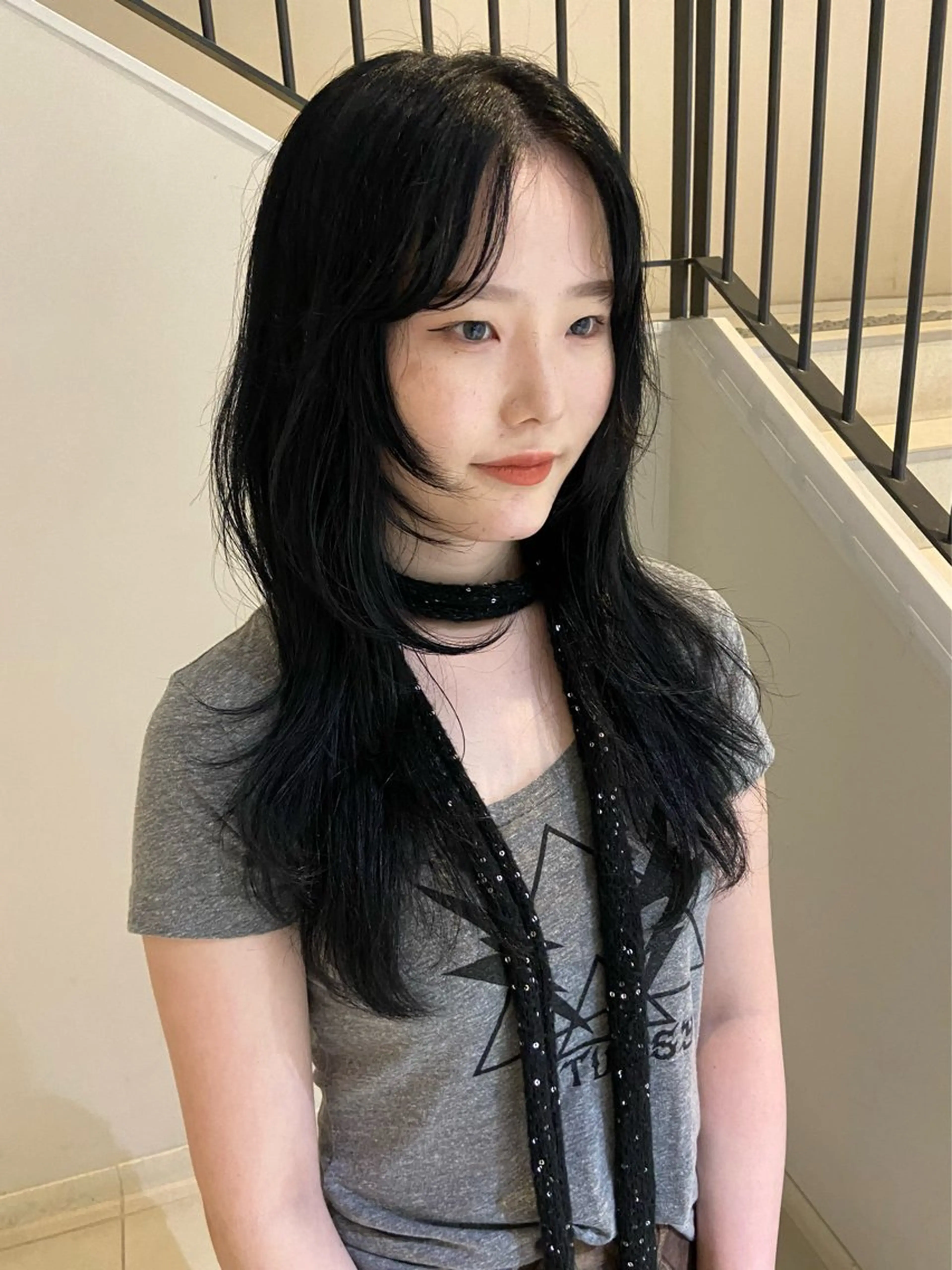 ロング カラー カット cache horie所属・ミワ ハナのヘアスタイル