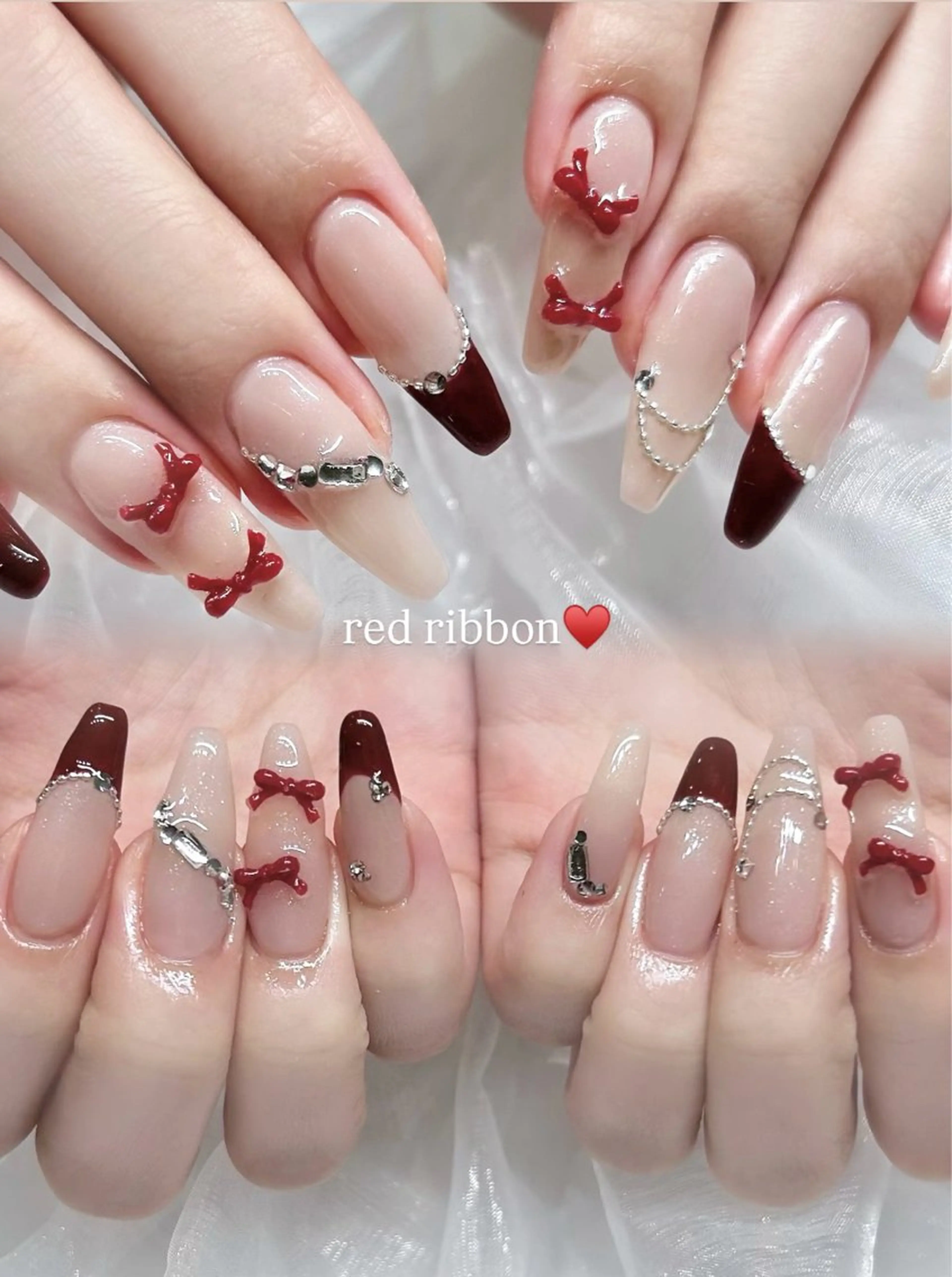 ネイル フレンチネイル ジェルネイル ワンカラーネイル パラジェル 赤色 ハンドネイル 🎀チーク/ちゅるん 🫧chisa🎀のネイルデザイン