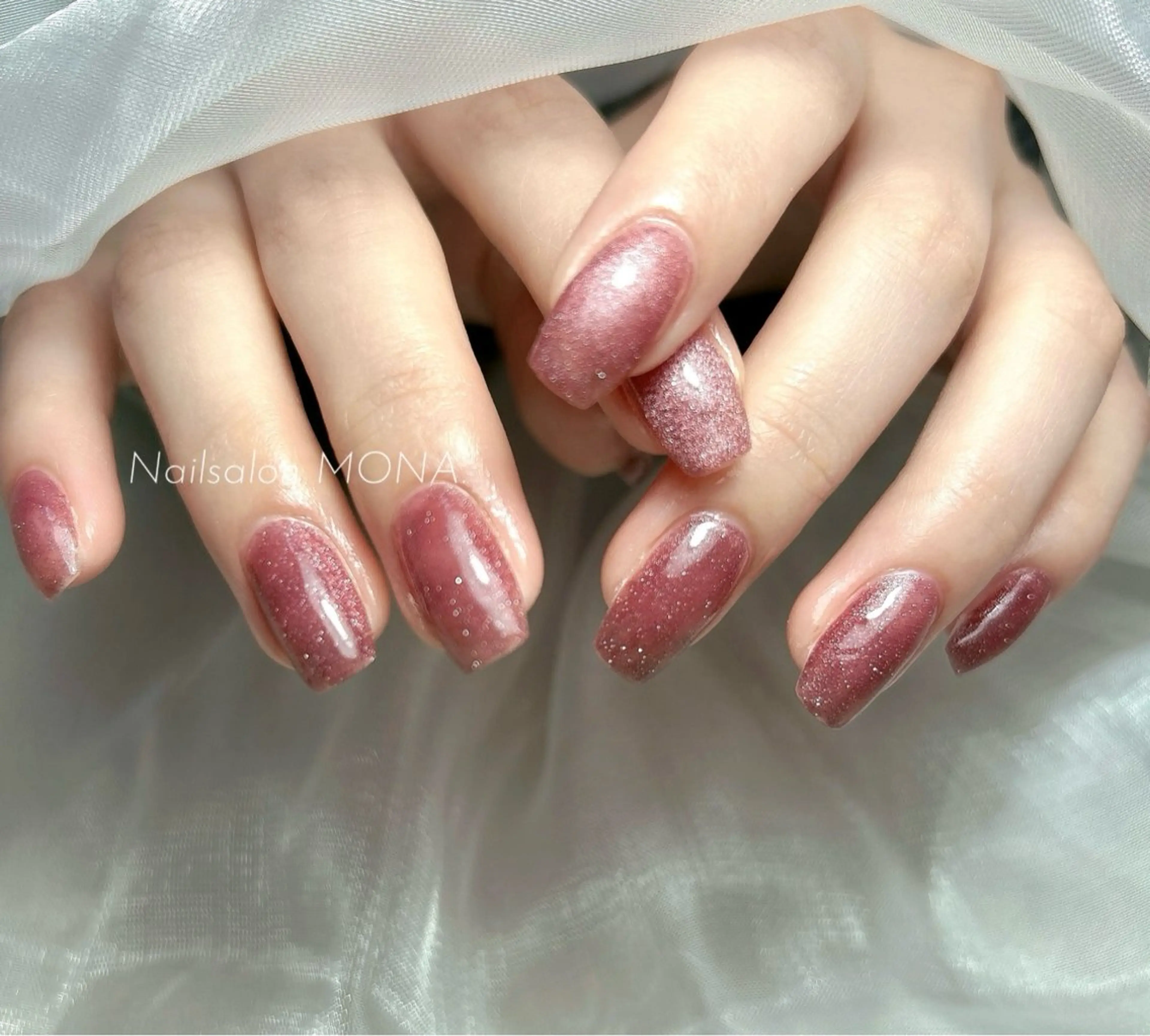 ネイル フラッシュネイル マグネットネイル ワンカラーネイル Nailsalon MONA.のネイルデザイン