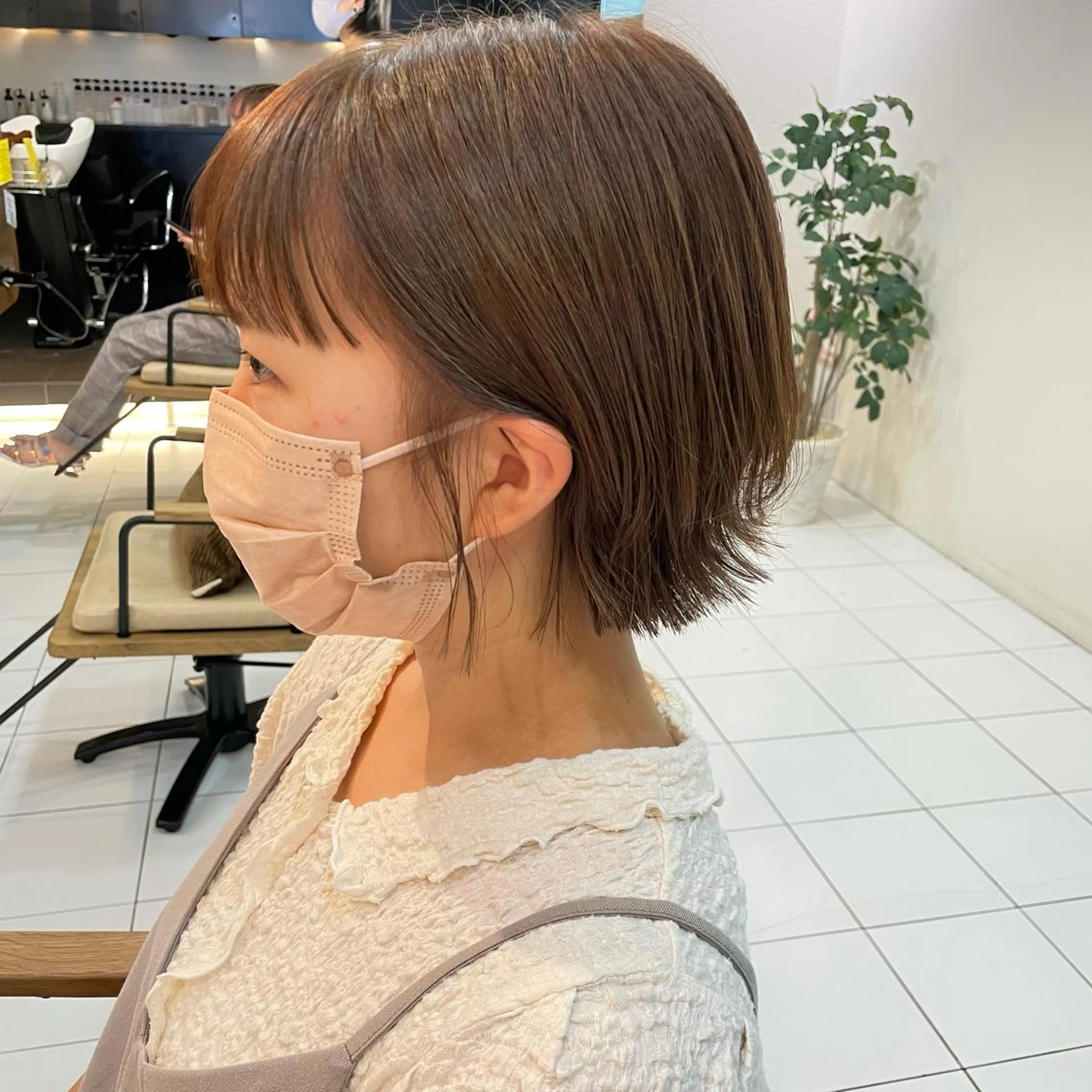 ミディアム カラー 切りっぱなしボブ ボブ 透明感カラー/ 寺田千雅子のヘアスタイル