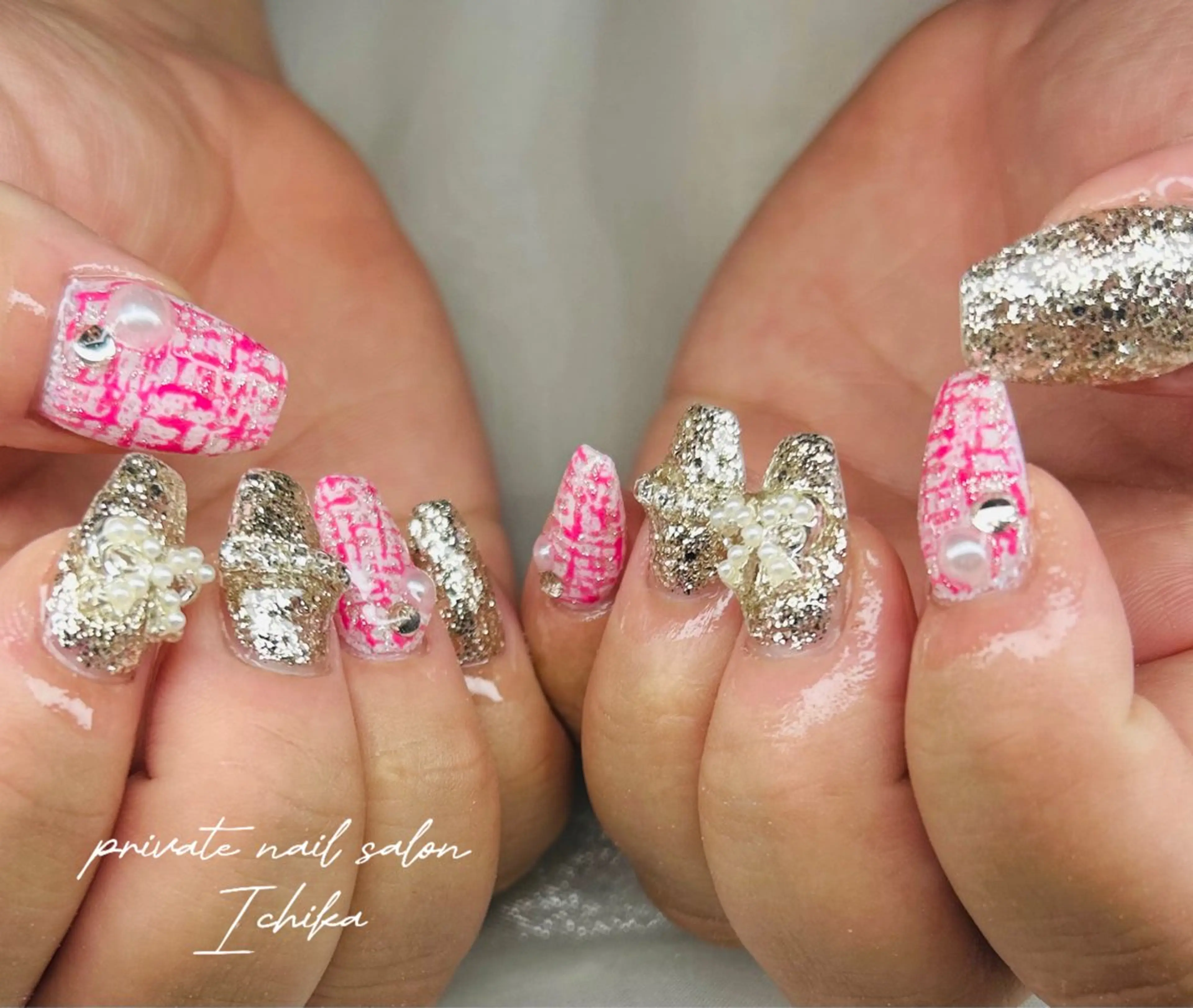 ネイル リボン ハンドネイル ジェルネイル専門店 一花-ICHIKA-のネイルデザイン