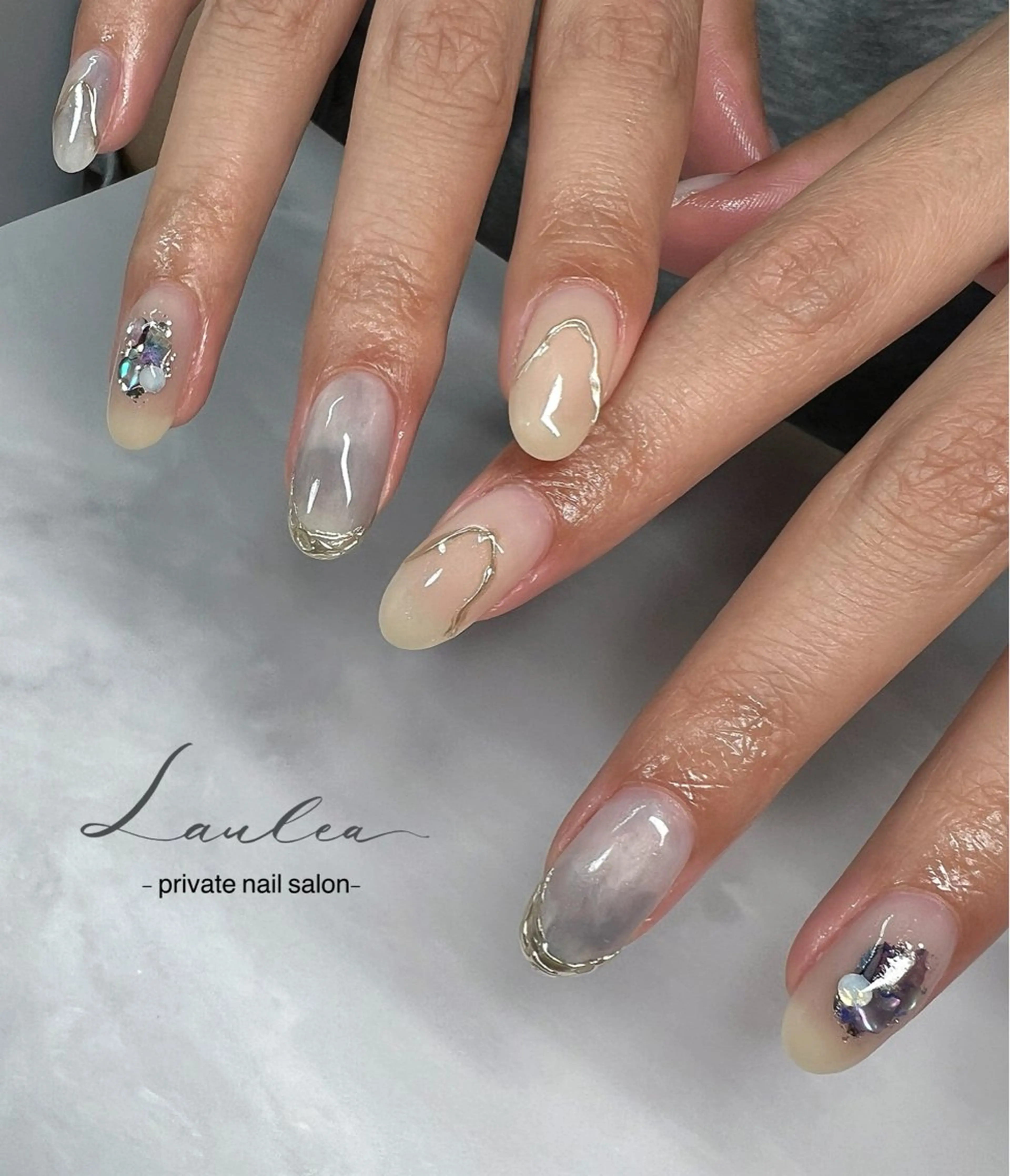 ネイル フットネイル ジェルネイル 韓国ネイル ミラーネイル ニュアンスネイル ハンドネイル nail salon Lauleaのネイルデザイン