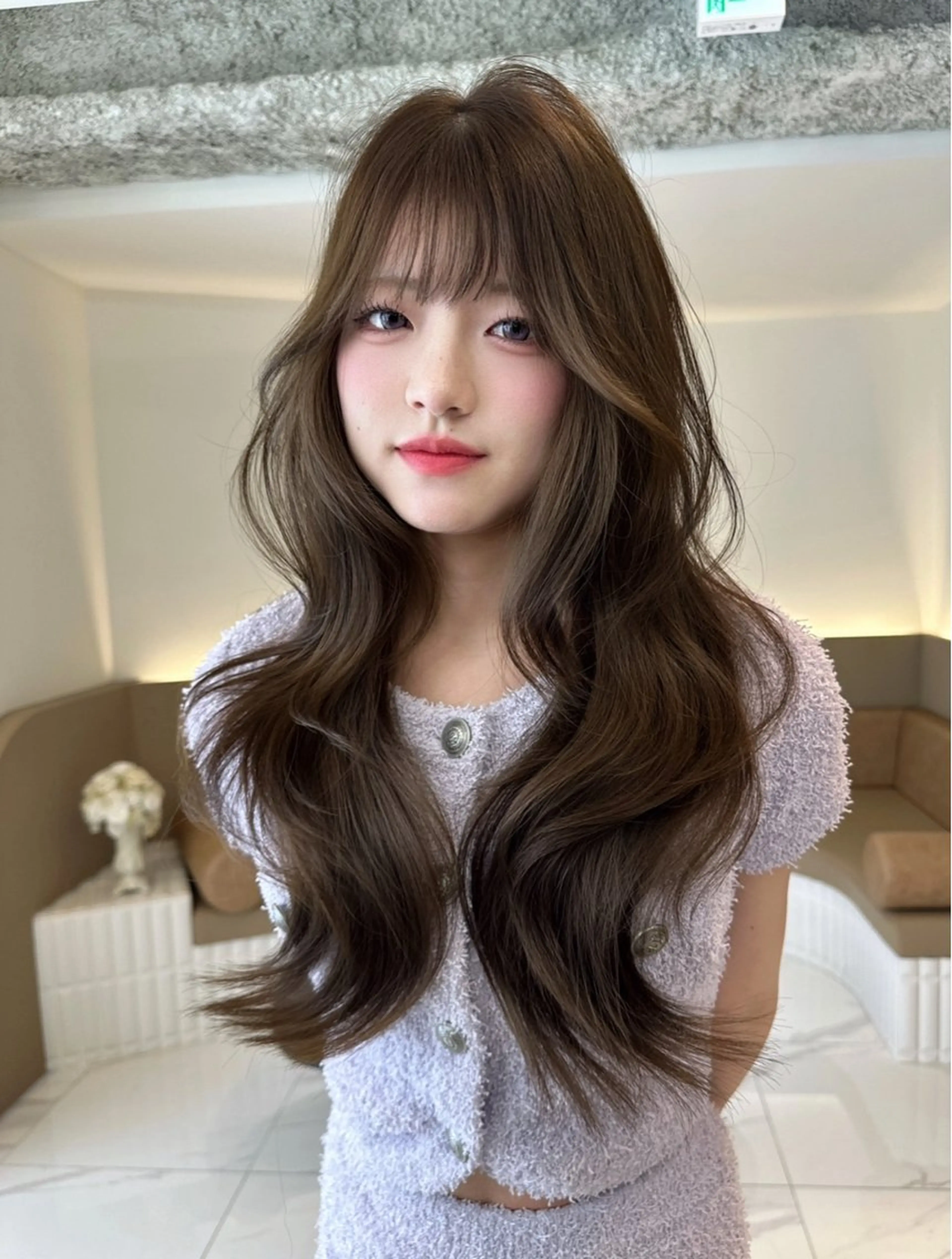 ロング カット ヘアカラー トリートメント レイヤー/縮毛 透明感カラー松沢州途のヘアスタイル