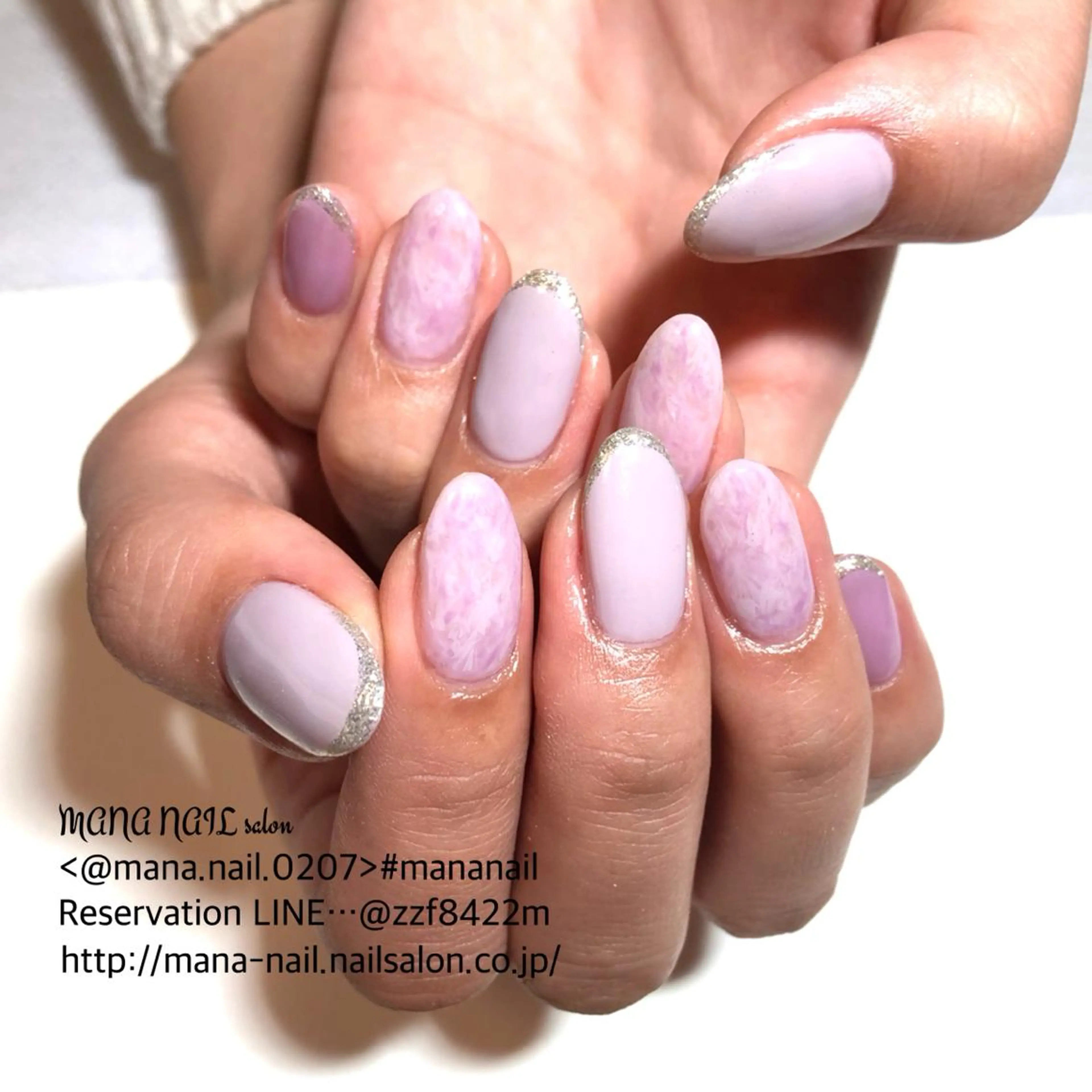 ネイル 長さ出し フレンチネイル ジェルネイル ラメ(グリッター) 大理石ネイル(マーブル) ハンドネイル ハンドケア 廣瀬 真奈美のネイルデザイン