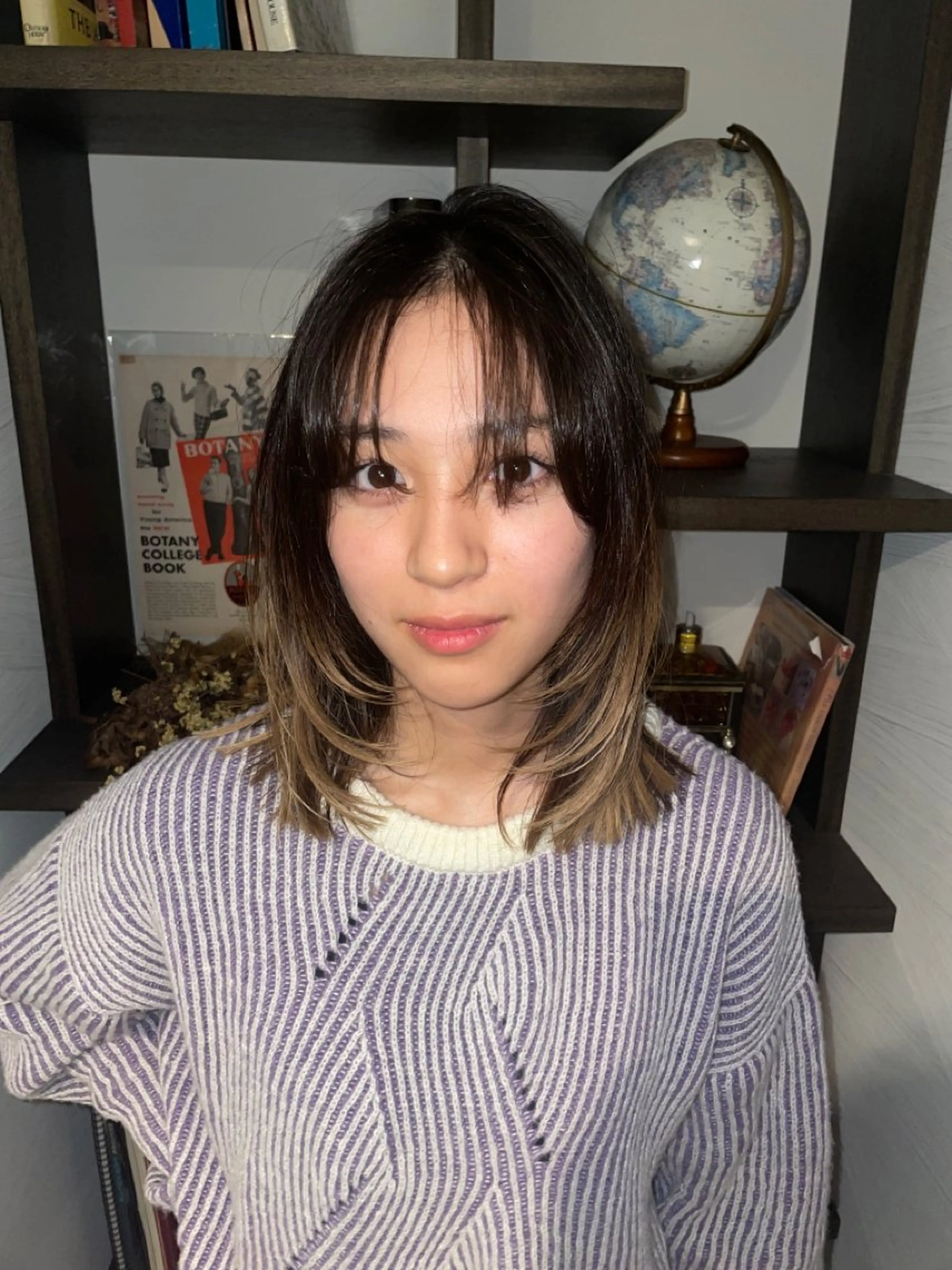 ミディアム カラー レイヤーカット カット ヘアカラー sugino miyuuのヘアスタイル