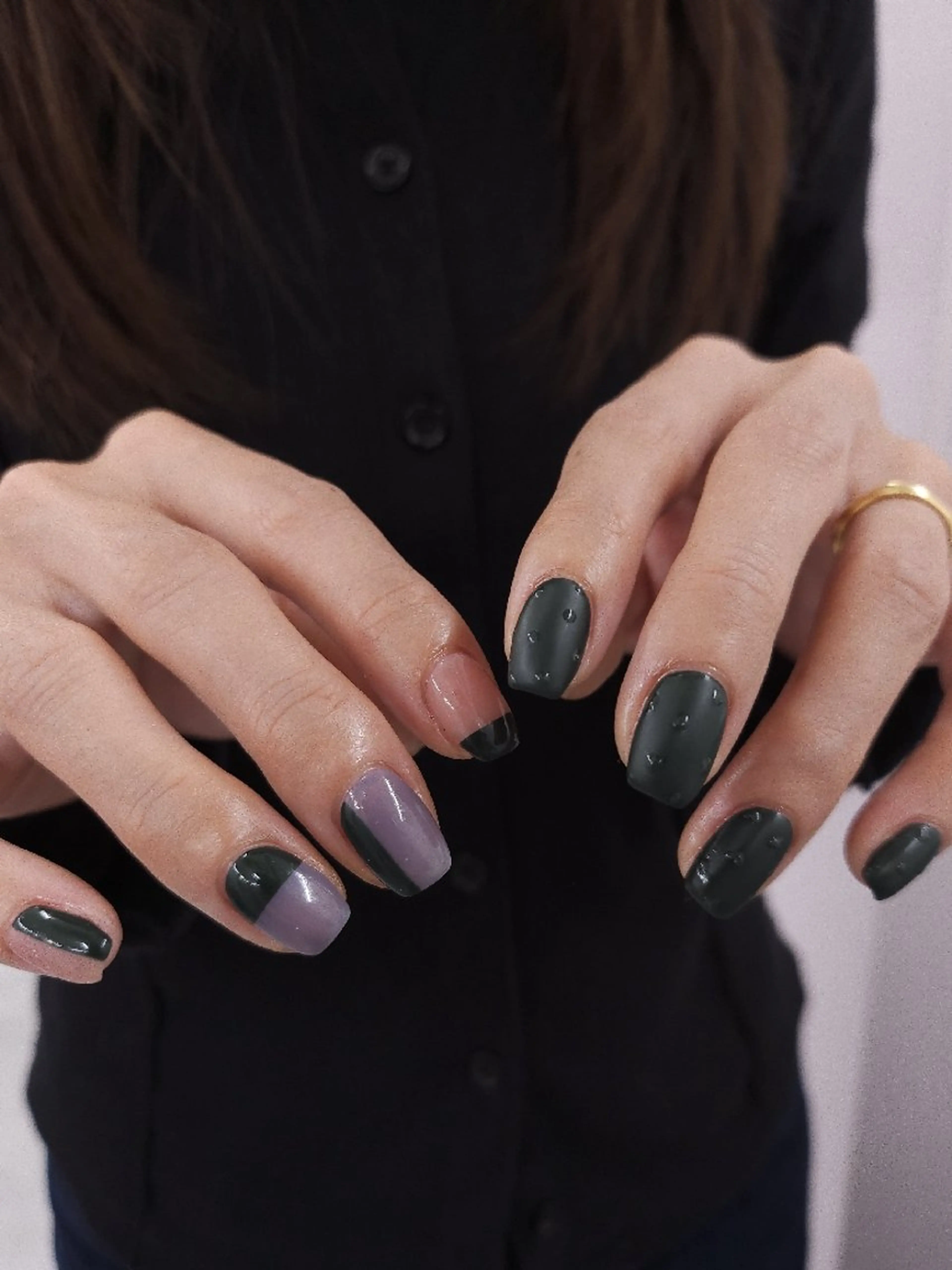 ネイル ドット ジェルネイル 持ち込み パラジェル 冬ネイル ハンドネイル puku nail 🌼kazu🌼のネイルデザイン