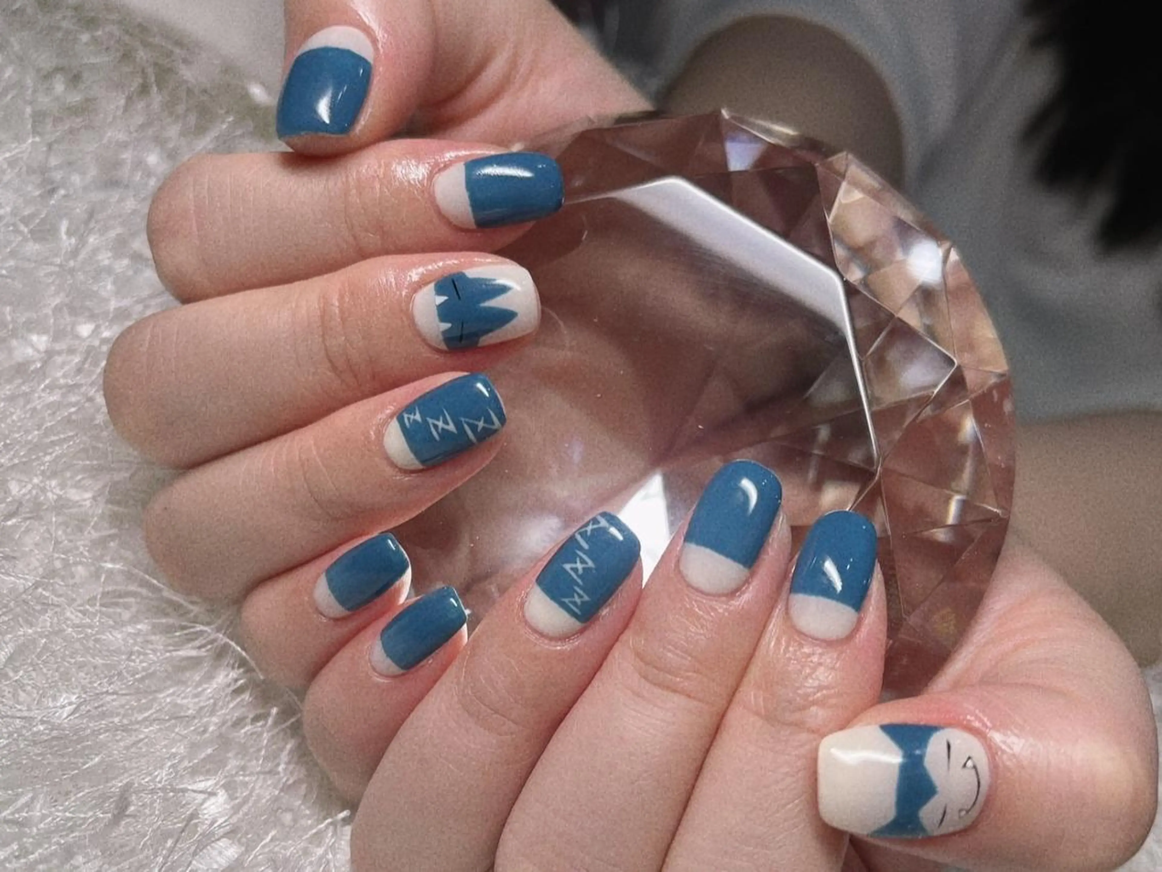 ネイル オーロラネイル 長さ出し ジェルネイル グラデーション 韓国ネイル ハンドネイル Nail&eye Belire 新宿のネイルデザイン