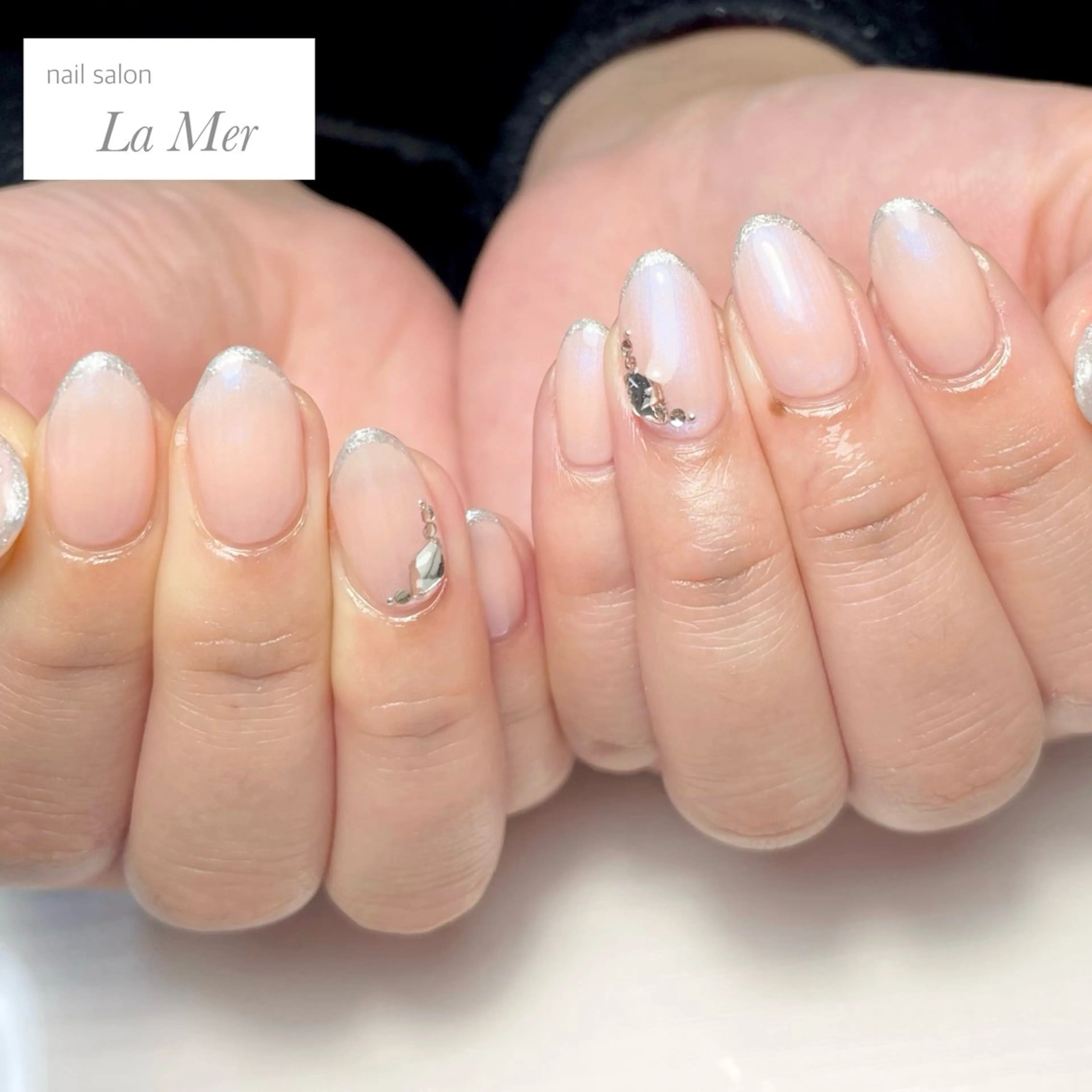ネイル オーロラネイル 桜ネイル フラワーネイル 持ち込み ピンク nailsalon La Merのネイルデザイン