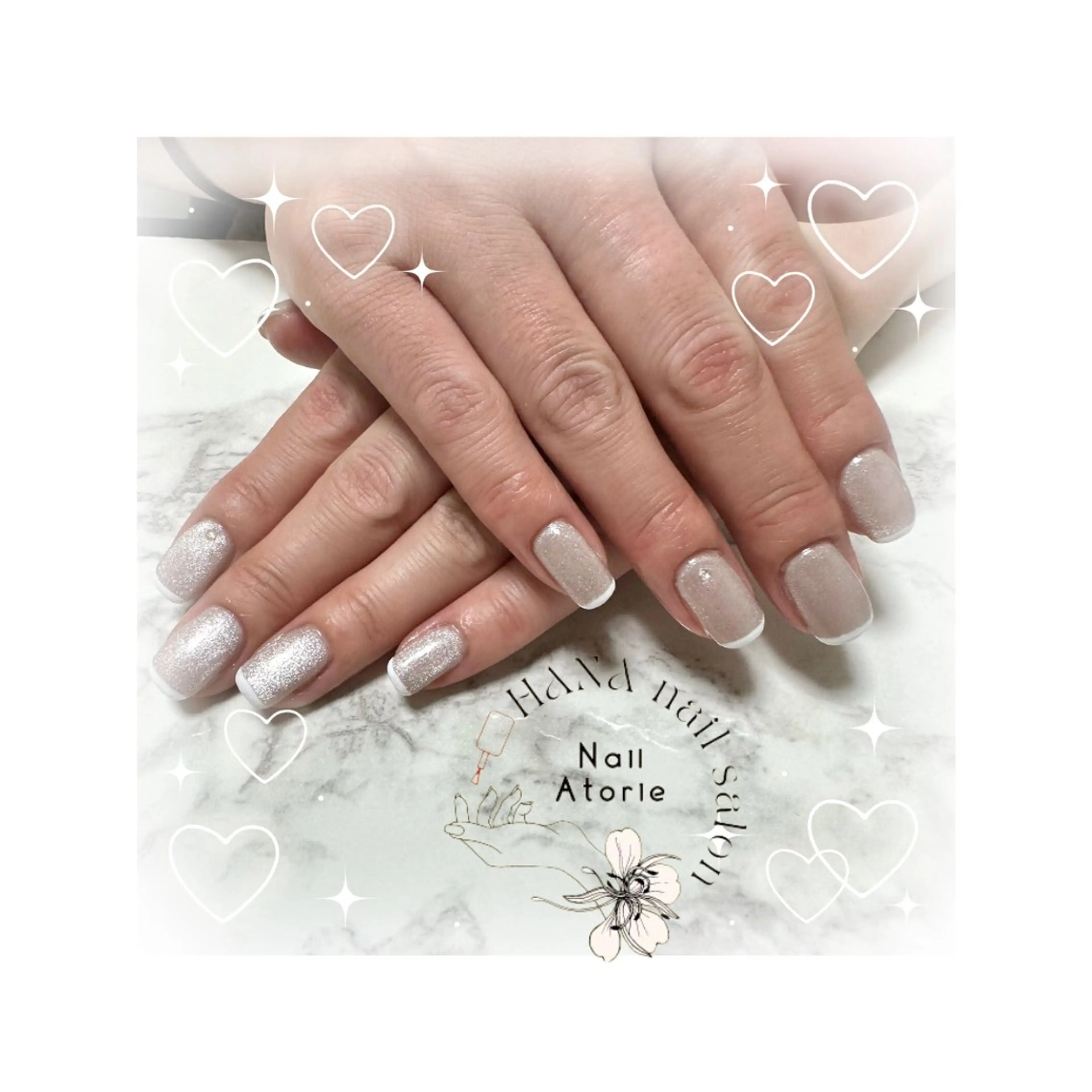 ネイル フレンチネイル マグネットネイル マグネットフレンチ シンプルネイル ハンドネイル HaNA 　nail salonのネイルデザイン