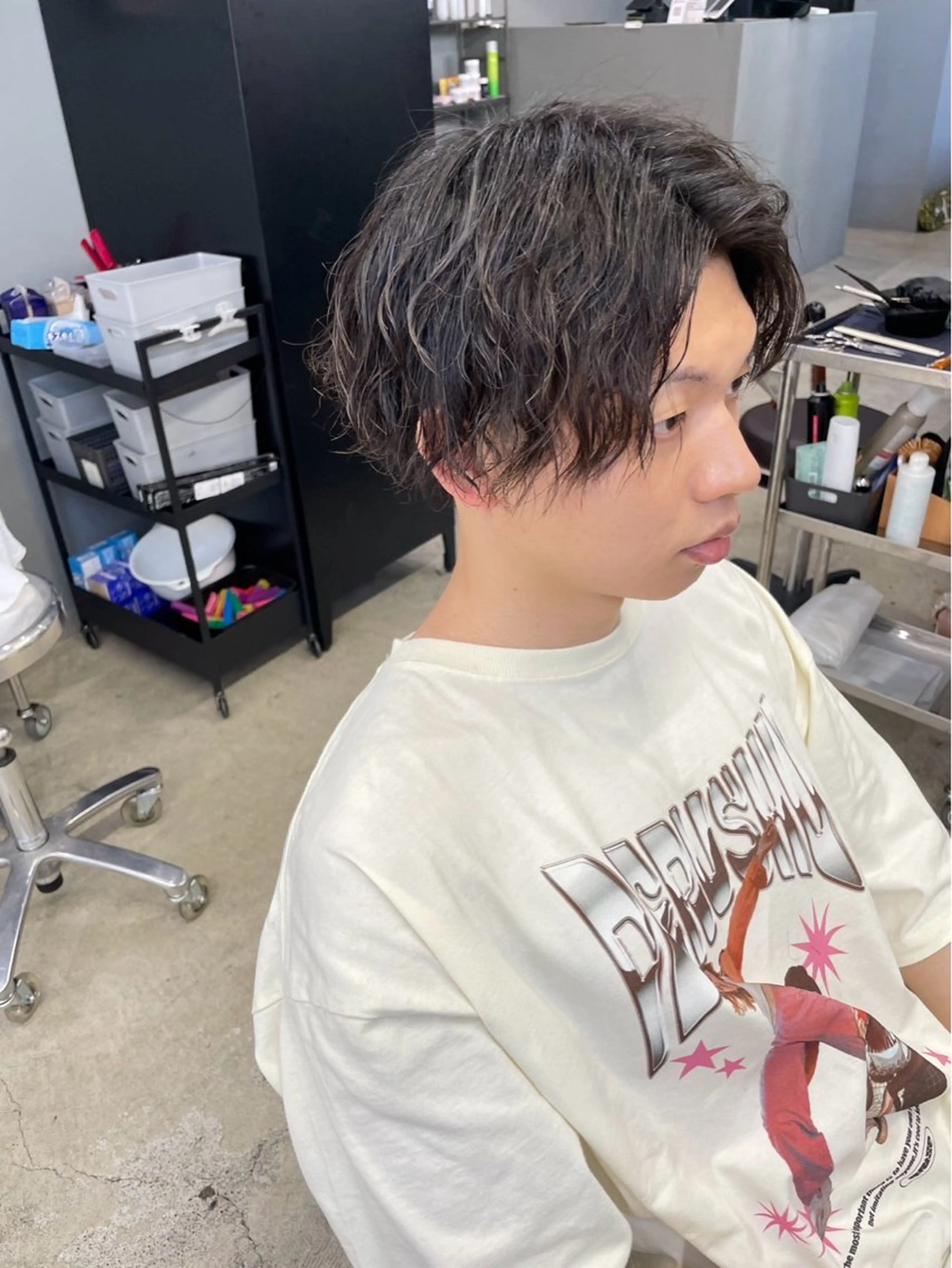 ショート パーマ メンズ カット パーマ メンズ専門サロン wokeのヘアスタイル