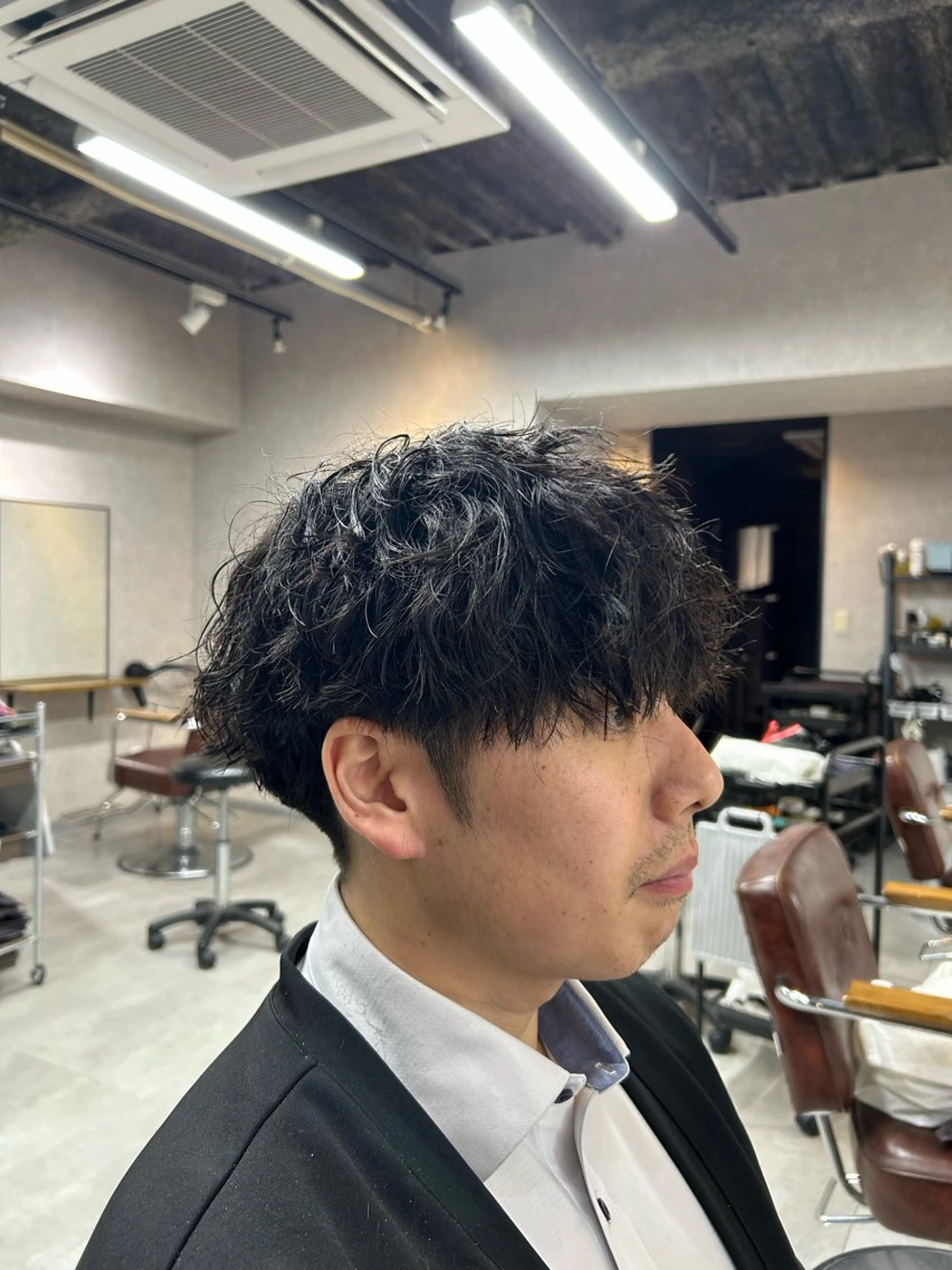 ショート パーマ メンズ マッシュ メンズパーマ ツイストスパイラルパーマ スパイラルパーマ メンズ特化/マッシュ 小原  啓裕のヘアスタイル