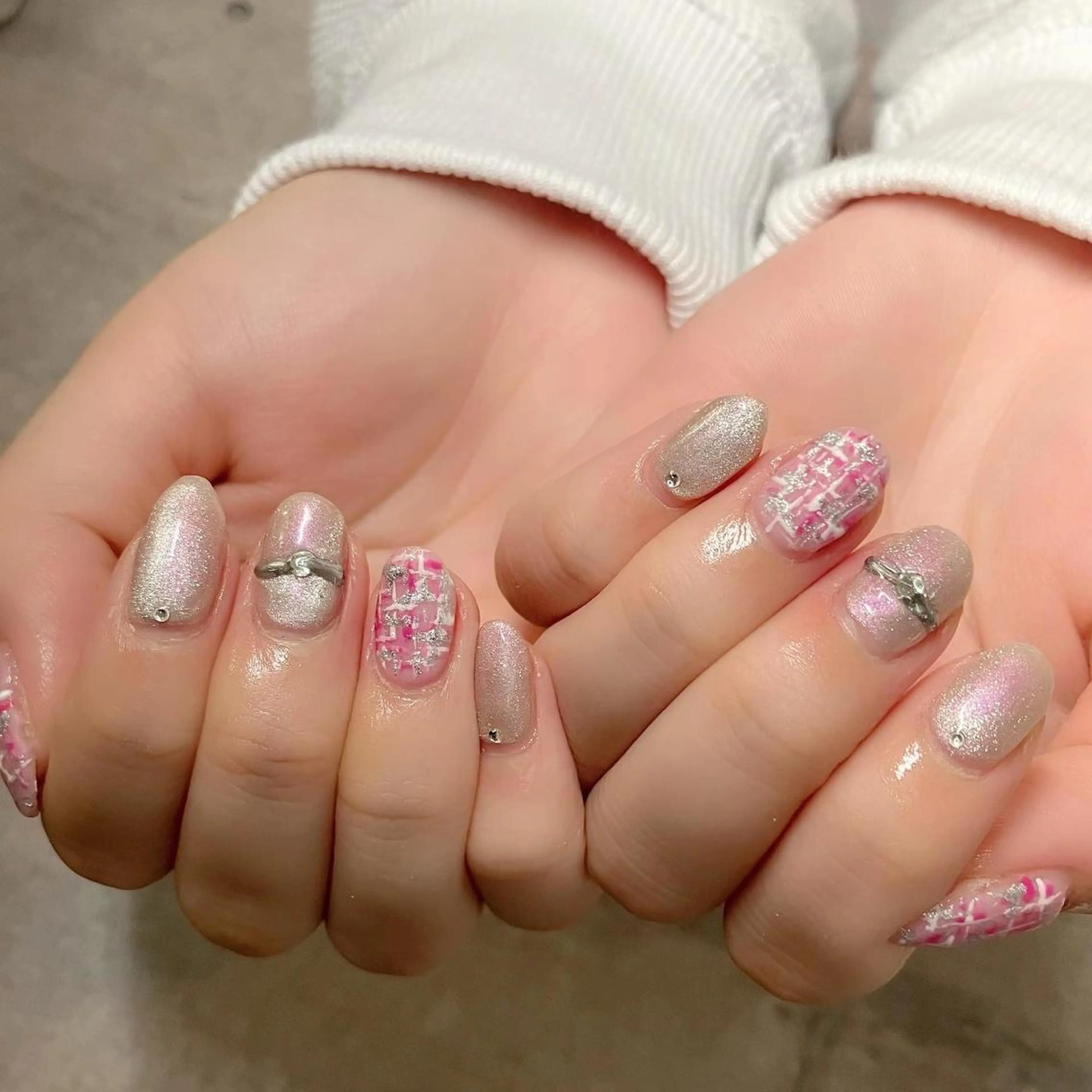 ネイル ツイードネイル nail salon mのネイルデザイン