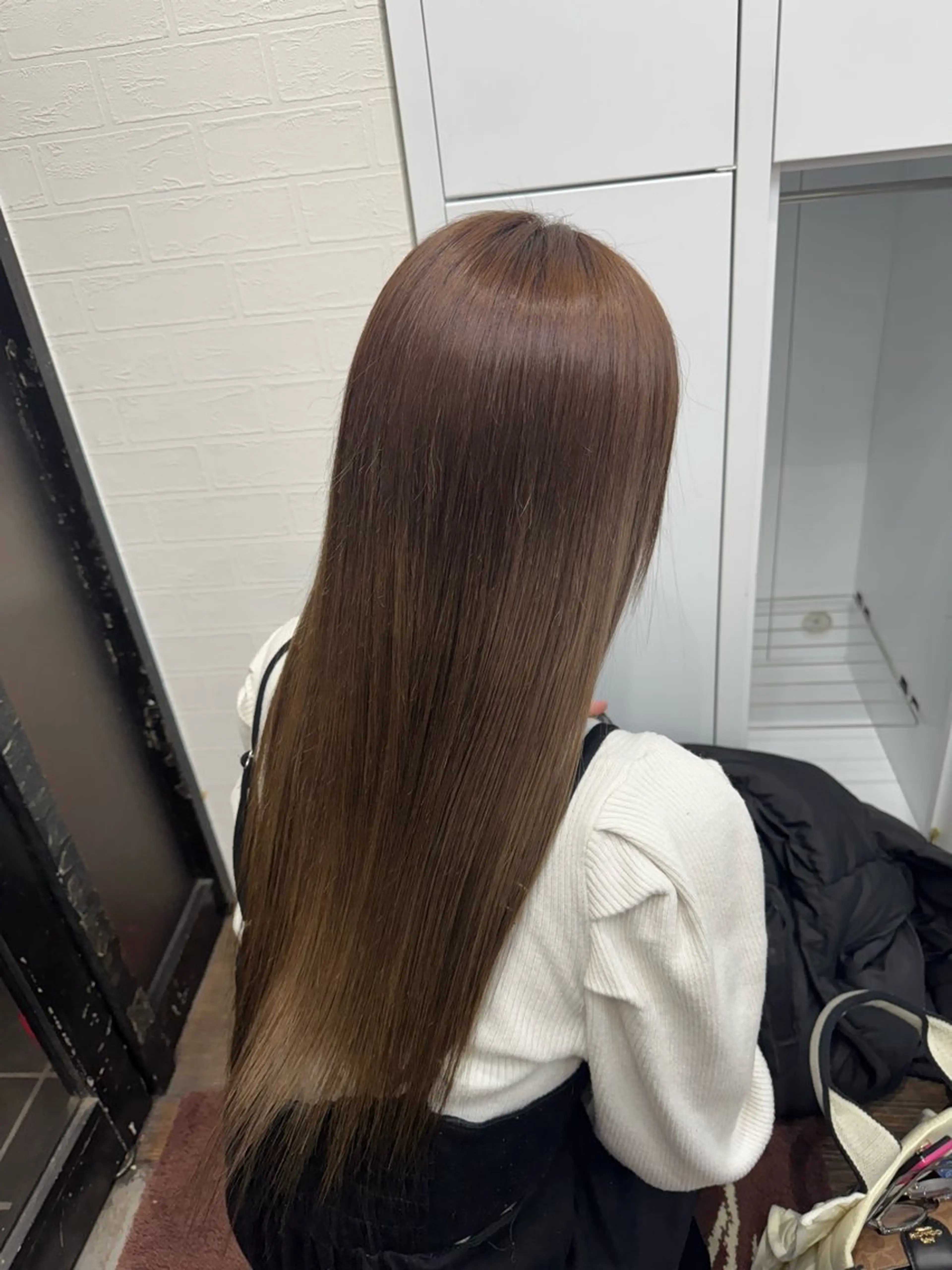 ロング ヘアカラー トリートメント 田子🦋ハイトーン 🫐耳つぼジュエリーのヘアスタイル
