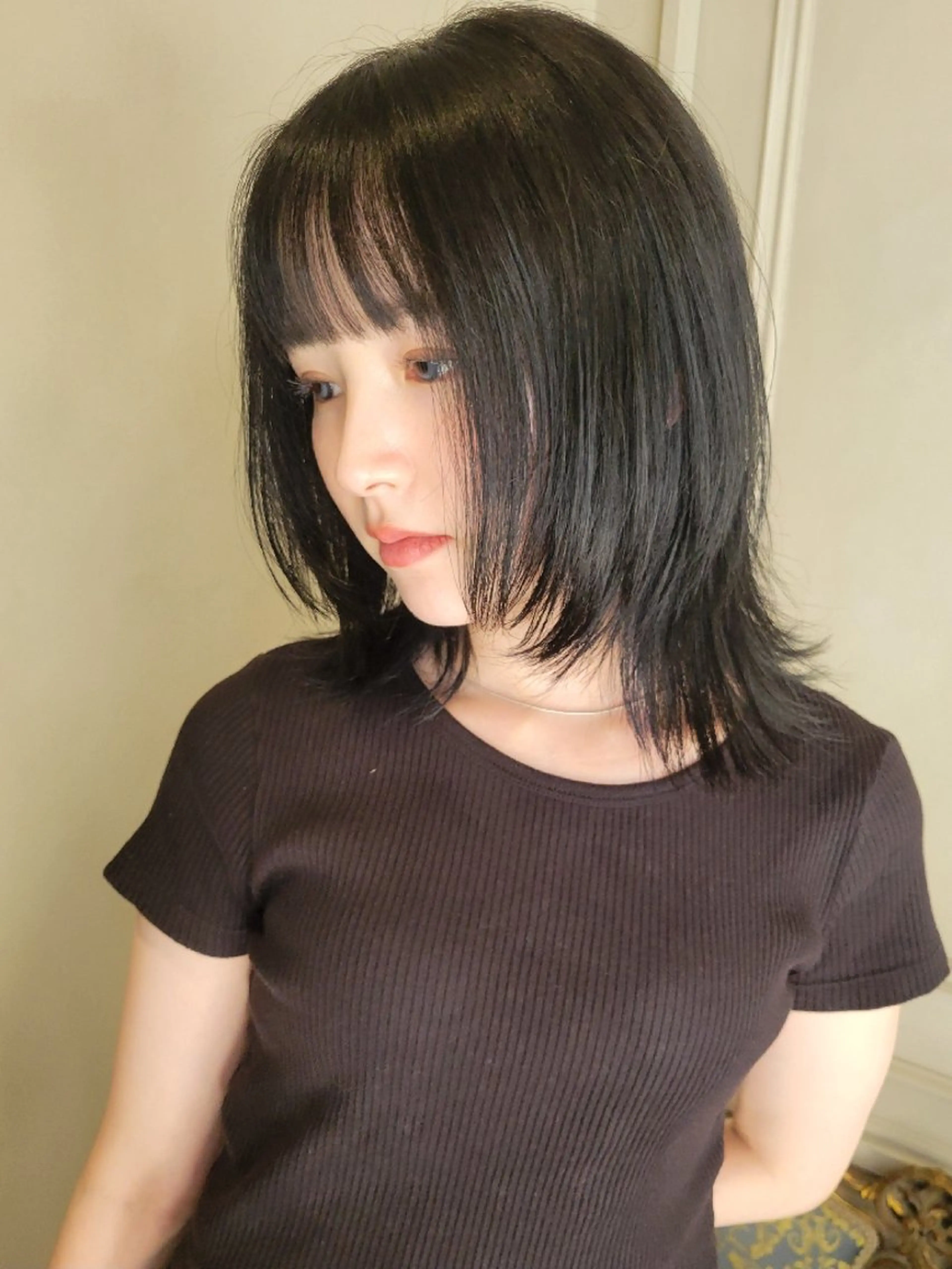 ミディアム ウルフカット カット Newton立川 白鳥翔平のヘアスタイル