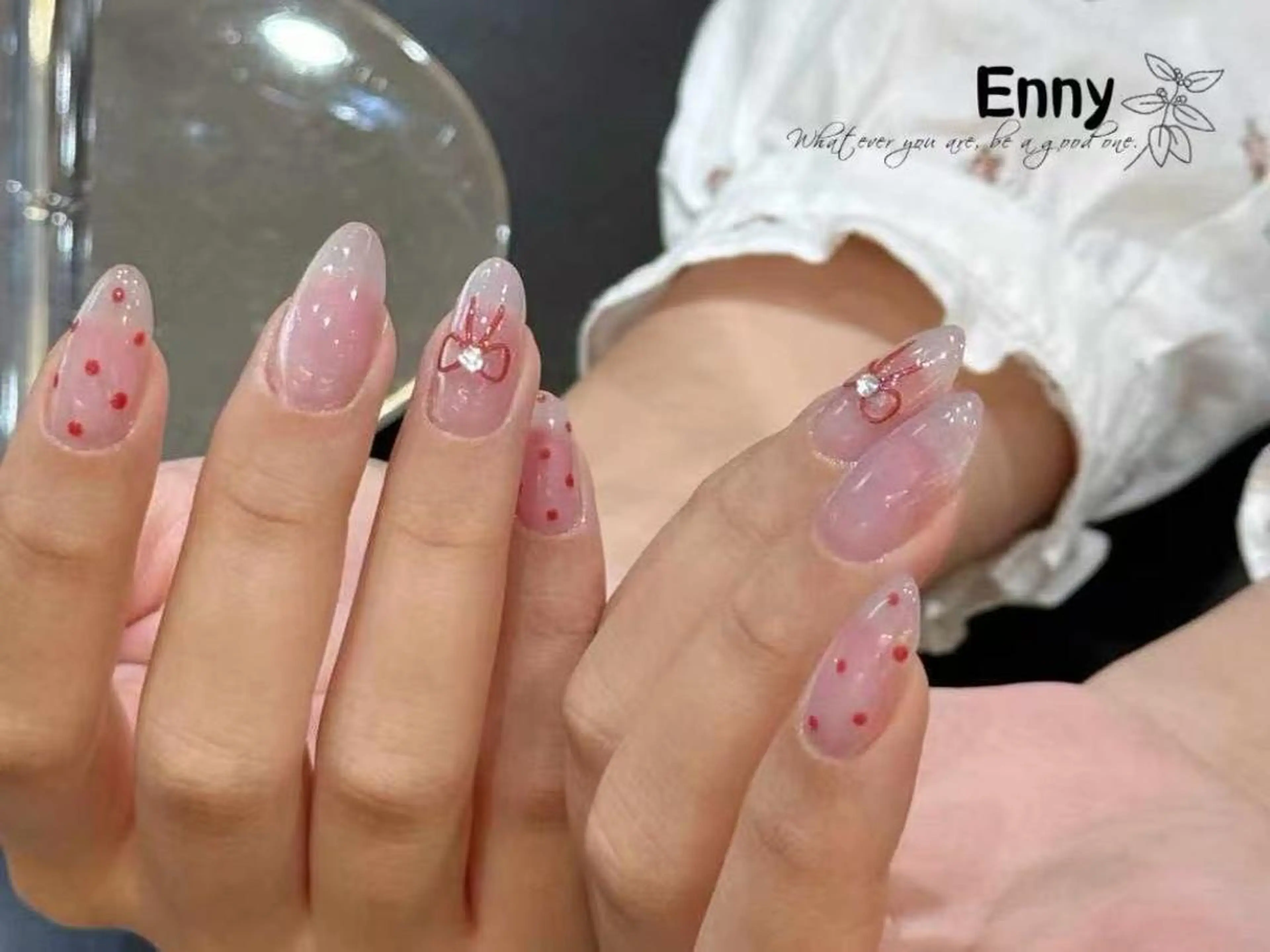 ネイル チークネイル 長さ出し フラッシュネイル フットネイル フレンチネイル Nailsalon Ennyのネイルデザイン