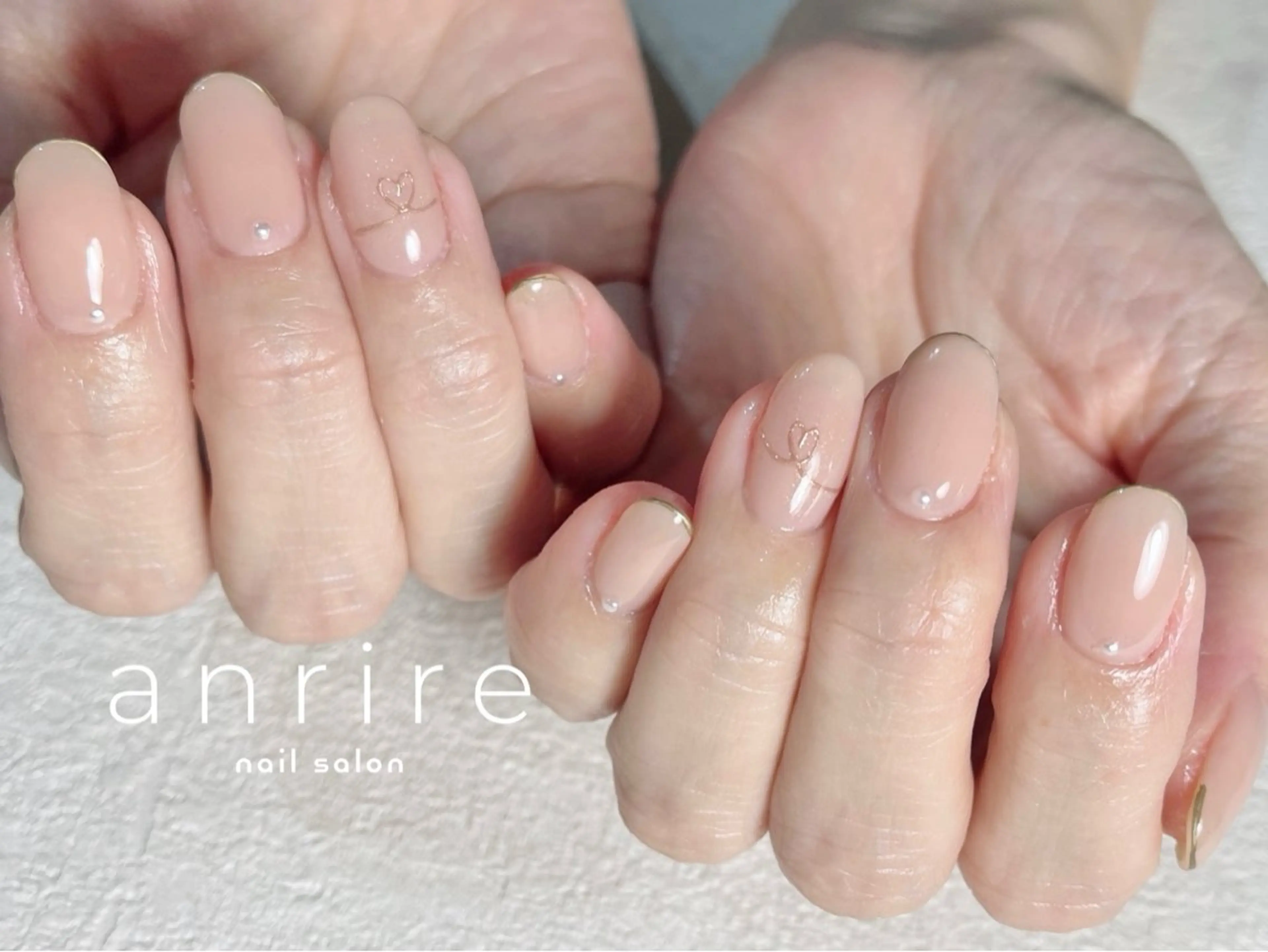 ネイル アートネイル フレンチネイル ジェルネイル ハート ミラーネイル ハンドネイル nail salon anrire〜アンリール〜所属・nailsalon anrireのネイルデザイン
