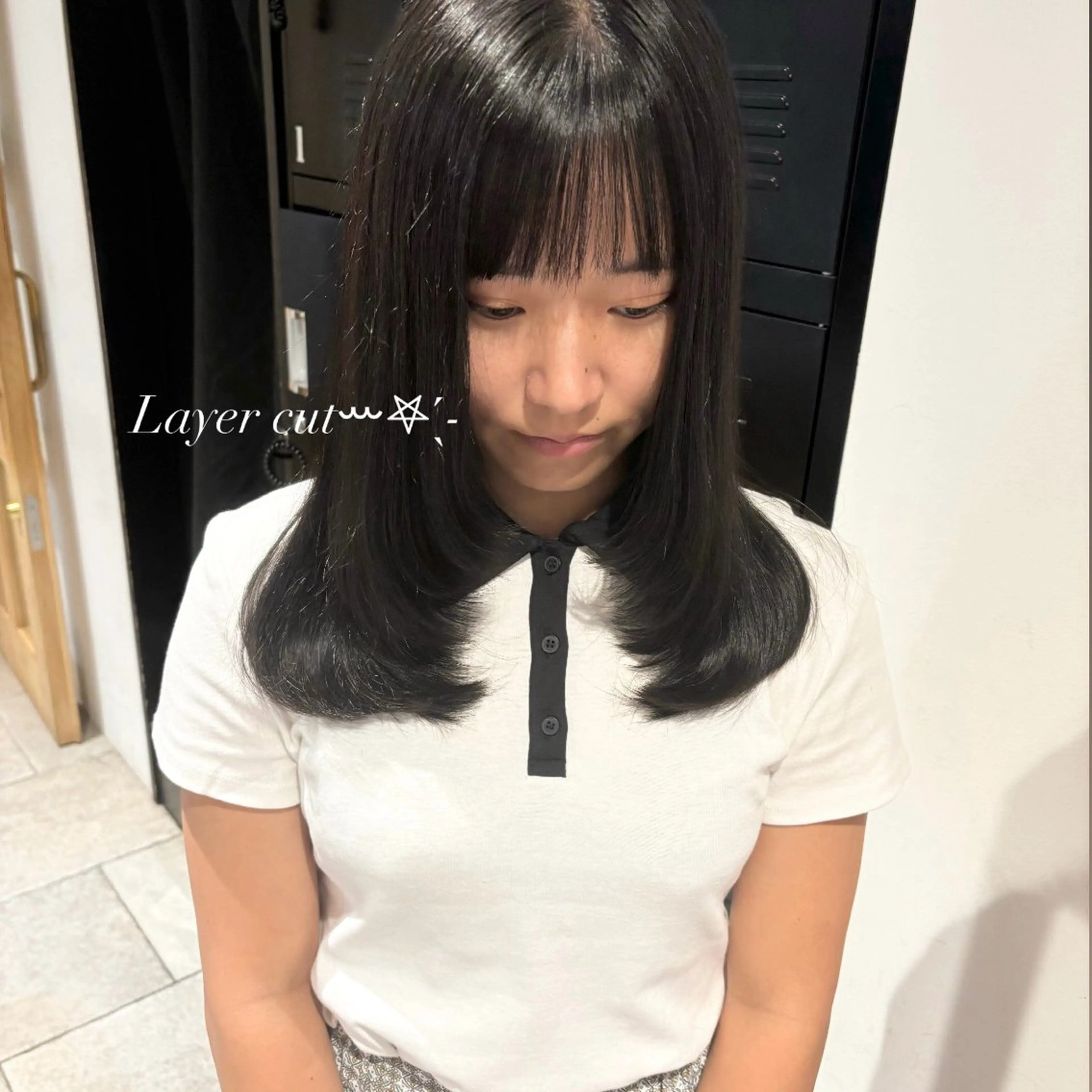 セミロング レイヤーカット カット トリートメント ヘッドスパ miku୨୧˖* 透明感モテカラーのヘアスタイル