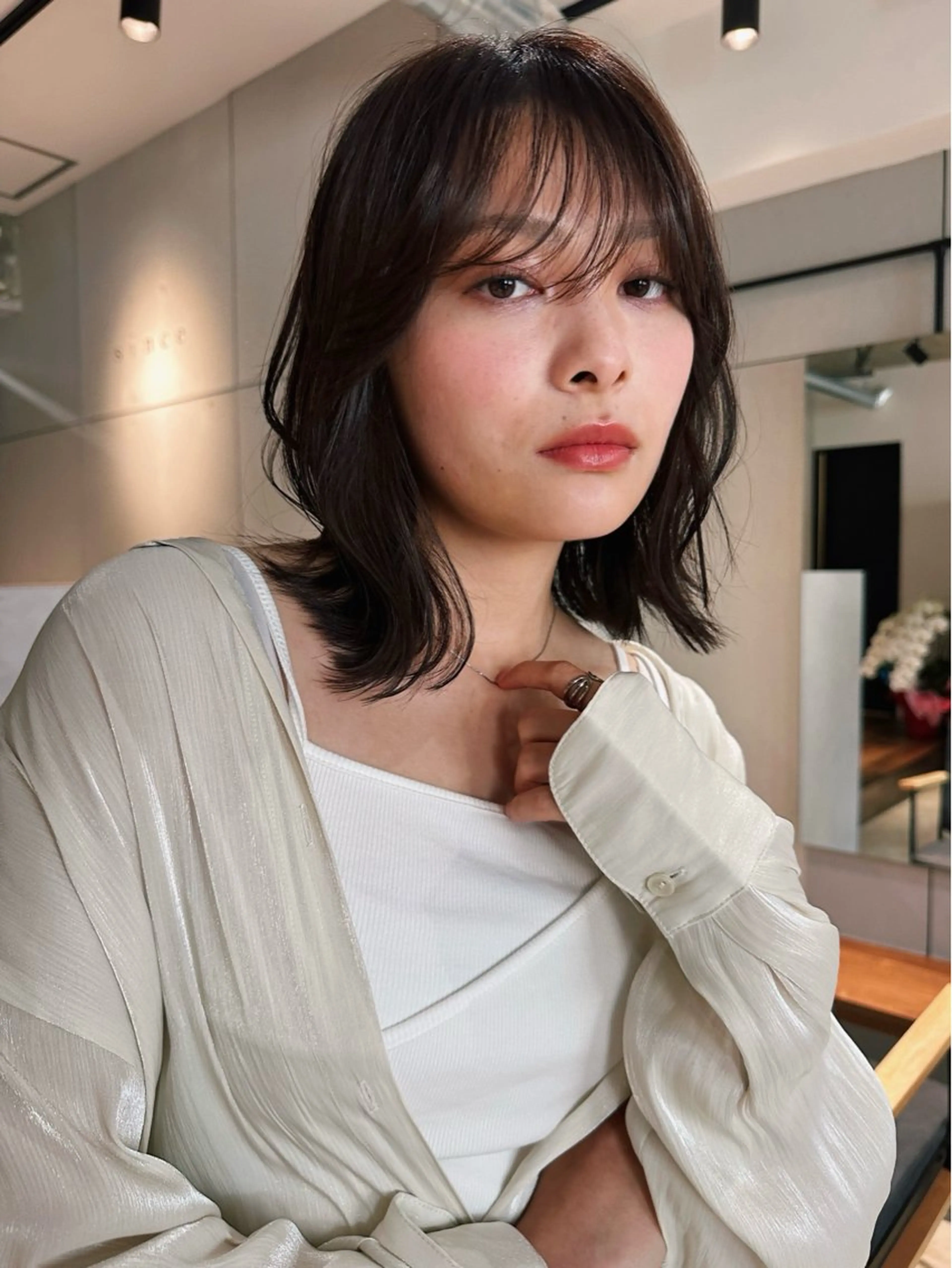 ショート カラー パーマ ヘアカラー トリートメント 🫧小顔×似合わせ× 透明感カラー🫧のヘアスタイル