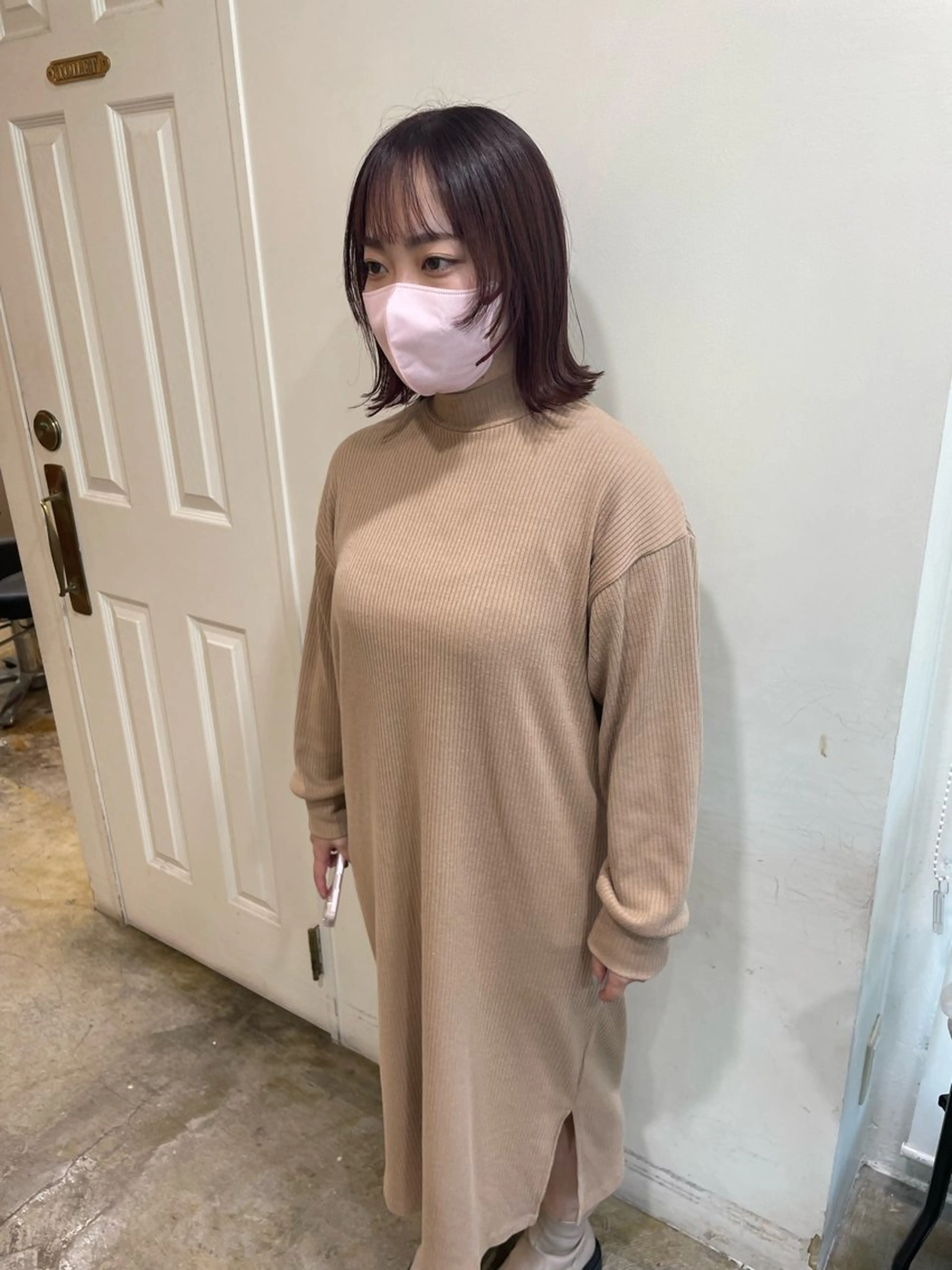 ミディアム カラー ラベンダーカラー ラベンダーピンク ピンクカラー MIOベージュカラー 柔らかいカラーのヘアスタイル