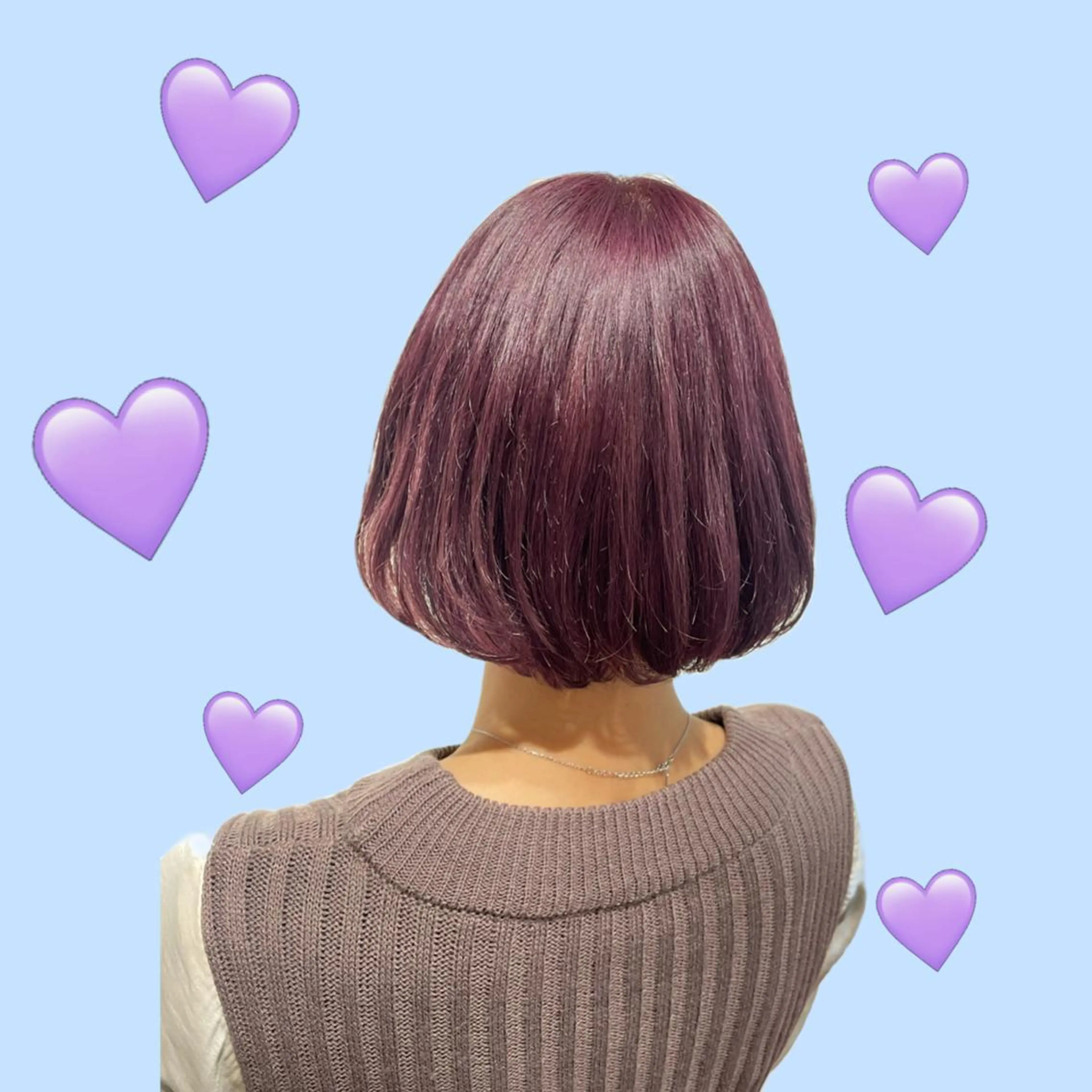 ショート カラー ヘアアレンジ ピンクカラー ピンクパープル パープルカラー 🦄ブリーチ💜エク ステ💜MIU🦄のヘアスタイル