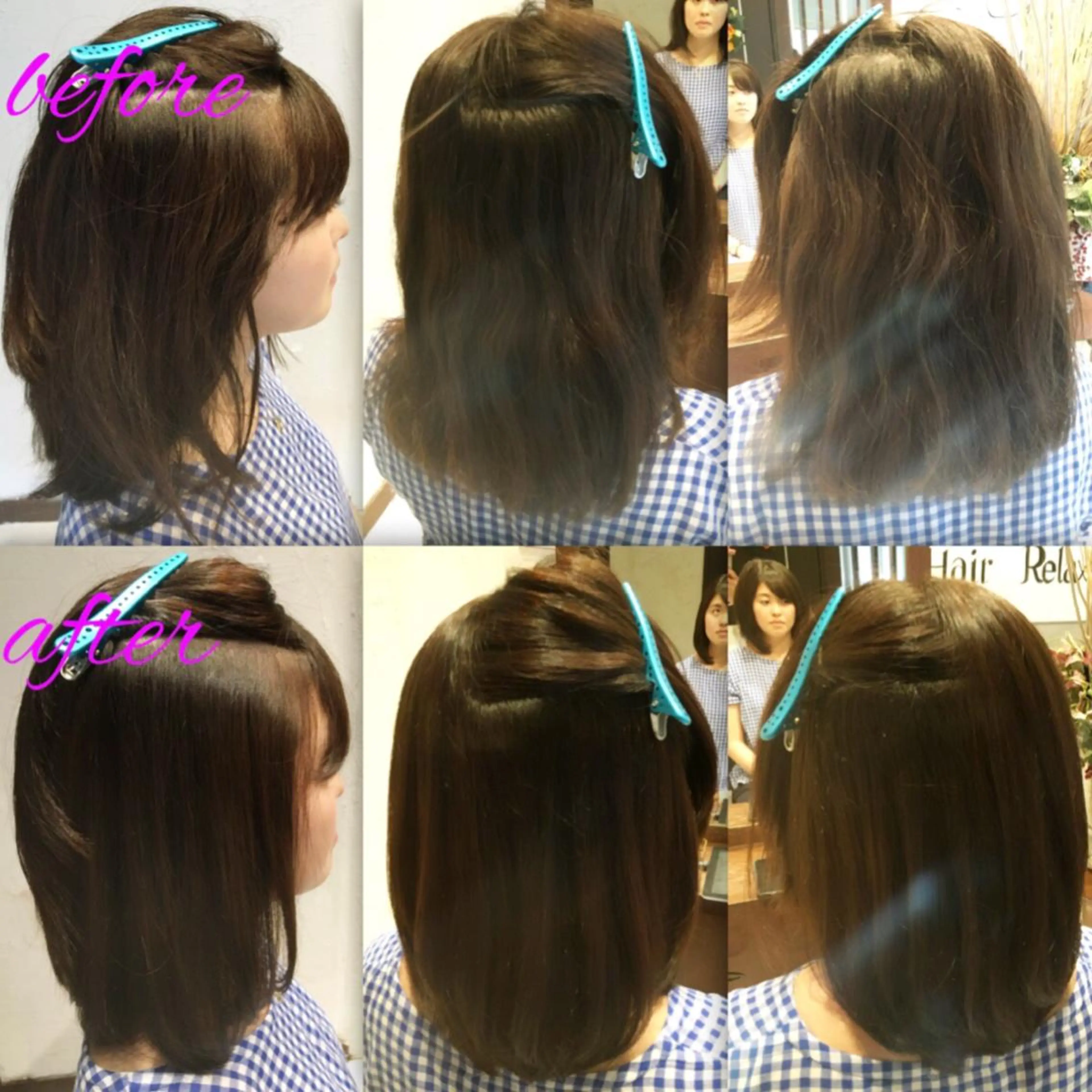 セミロング パーマ ストレートパーマ カット 縮毛矯正 縮毛矯正とパーマは お任せ/デサキ🍥のヘアスタイル