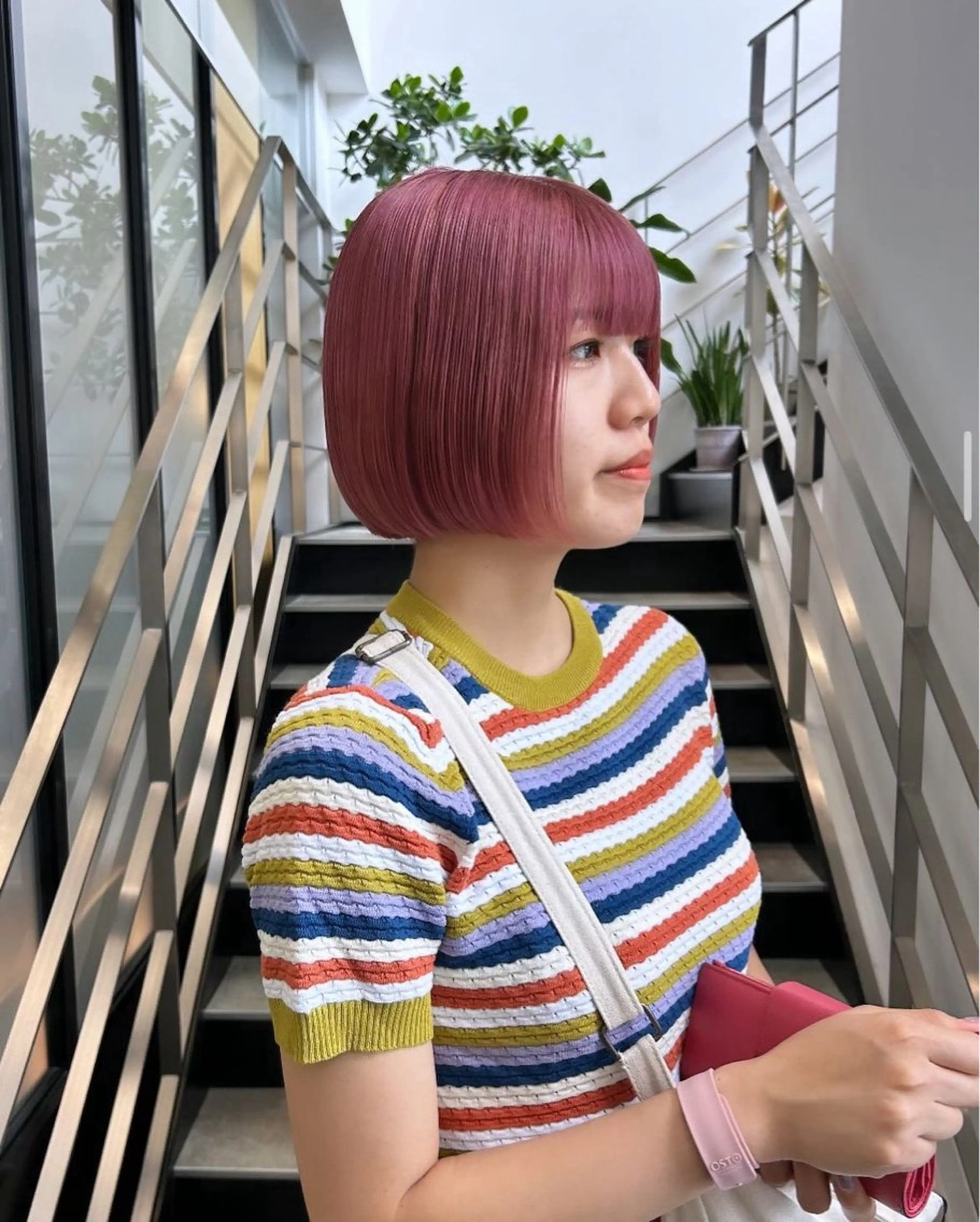 ミディアム カラー パーマ ヘアアレンジ メンズ キッズ ピンクカラー ボブ カット ヘアカラー GOTODAY SHAiRE SALON (原宿本店)所属・sakurai kana 🎀のヘアスタイル