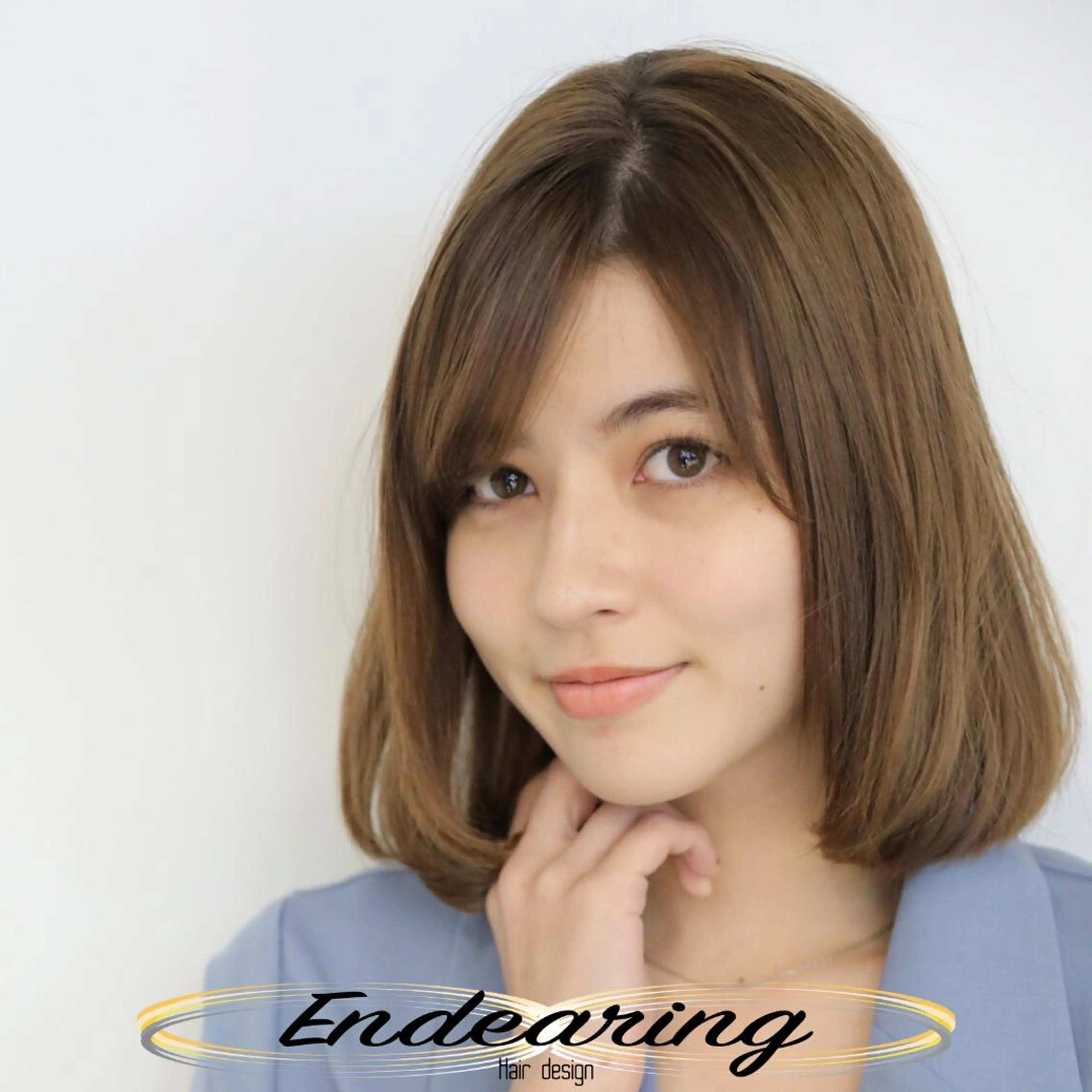 ミディアム ボブ カット ヘアカラー Endearing 銀座/レイヤーカットのヘアスタイル