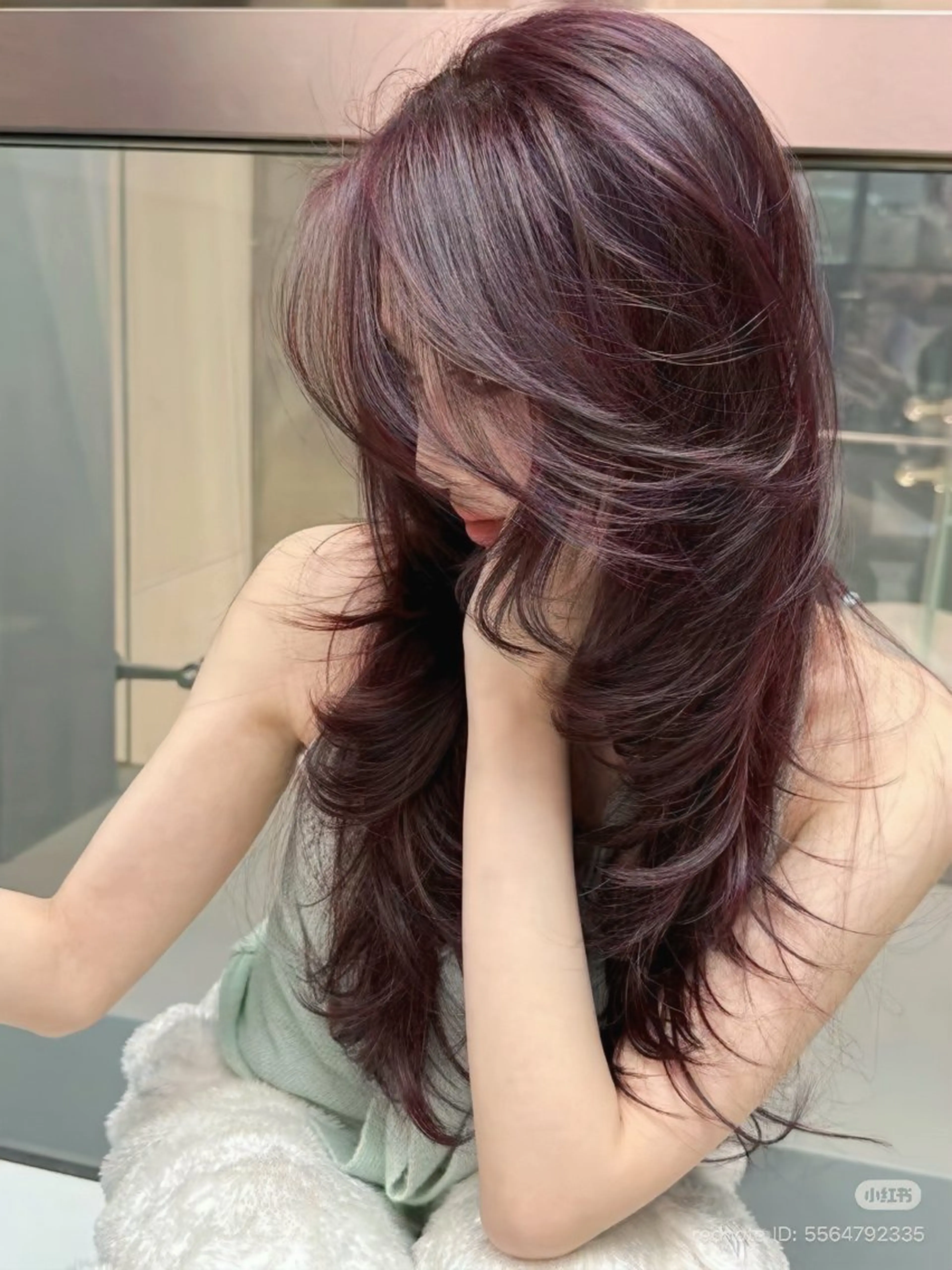 ロング カラー カット ヘアカラー トリートメント ♡韓国ヘア×暖色 ♡かずまるのヘアスタイル