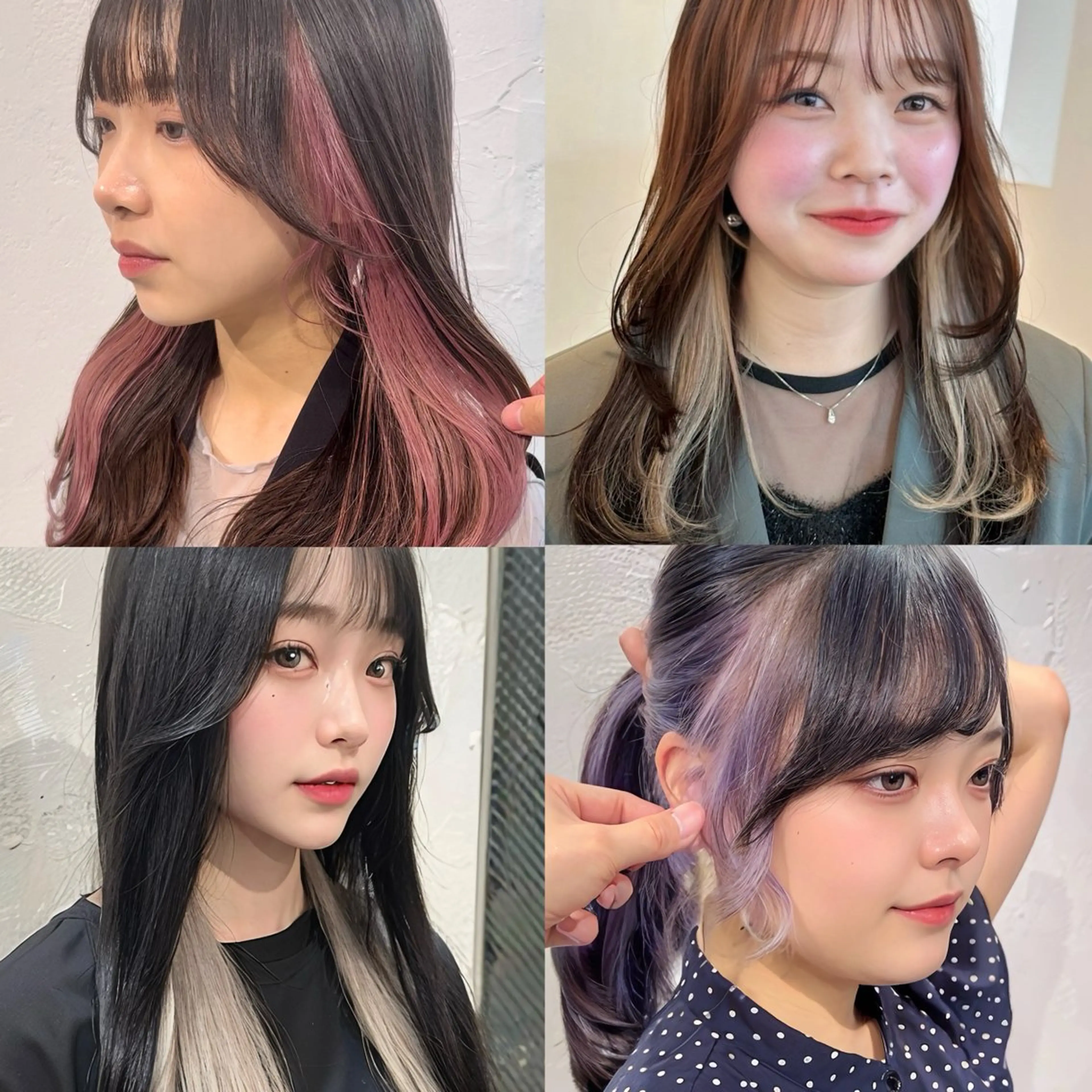 ミディアム カラー デザインカラー インナーカラー カット ヘアカラー インナーカラー/レイ ヤーカット♡/マキシのヘアスタイル