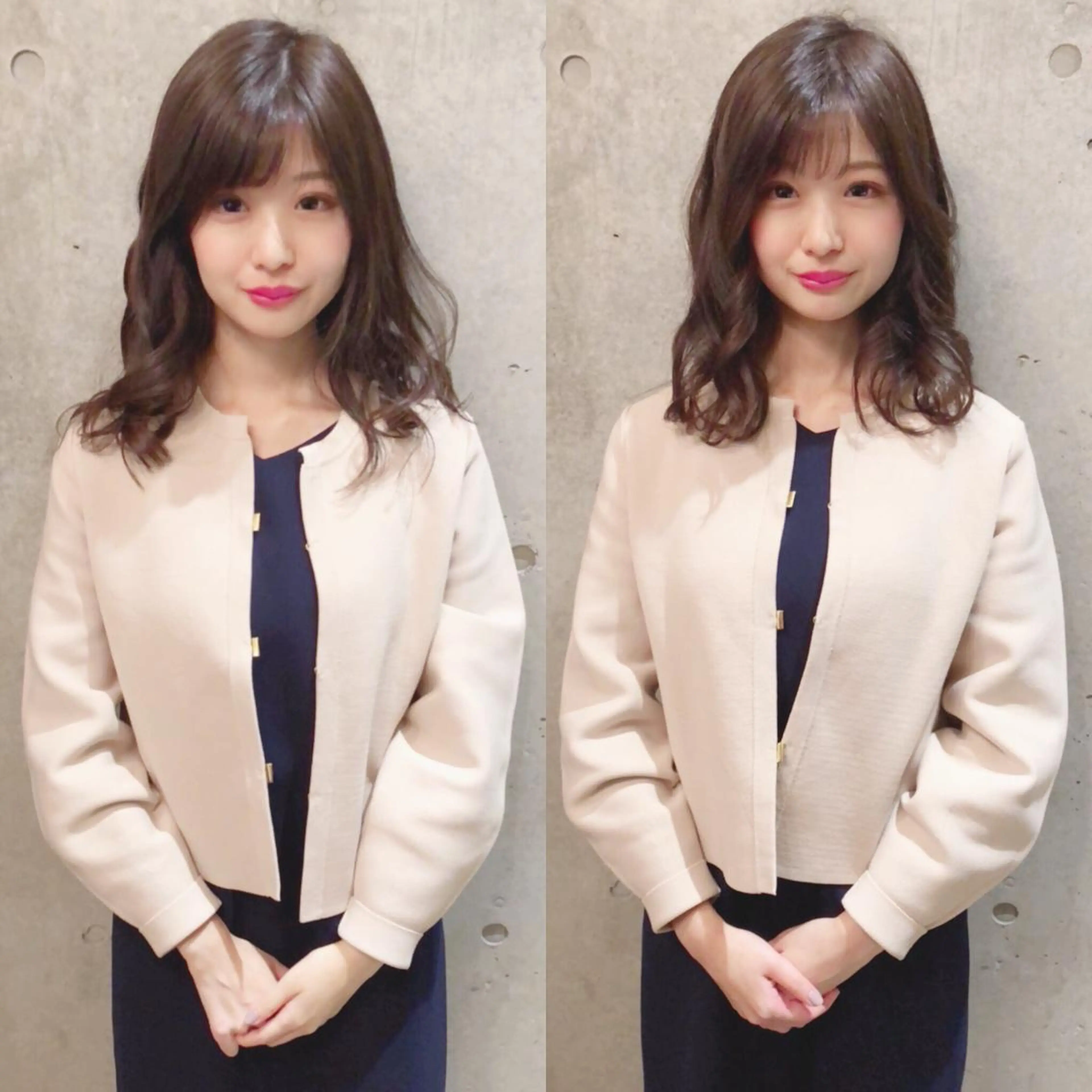 セミロング カラー パーマ ヘアアレンジ キッズ ネイル マツエク・マツパ シールエクステ ベージュカラー ブルーカラー ブルージュ 透明感カラー ACHFILO モデル募集のヘアスタイル