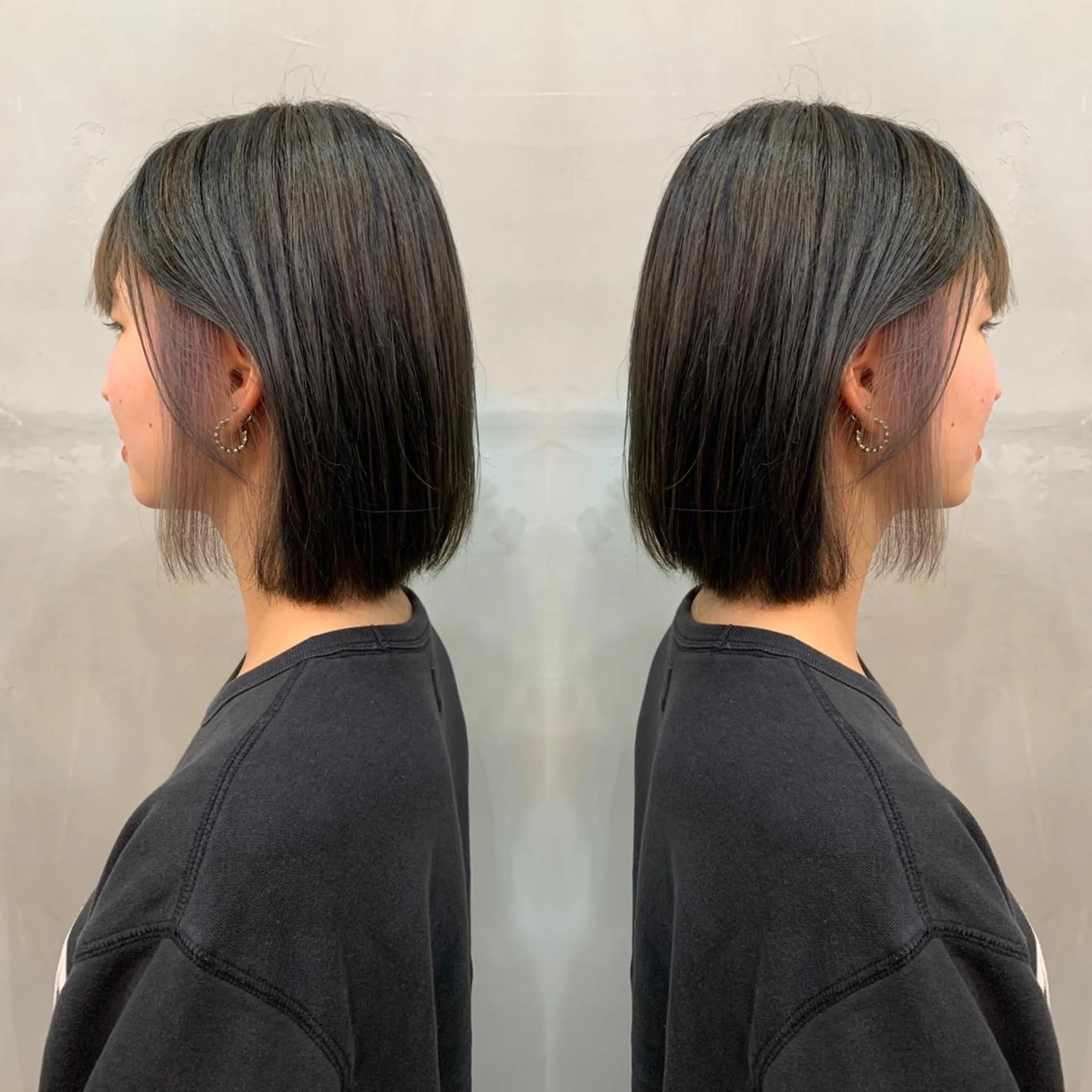 ショート カラー アッシュ バレイヤージュ ベージュカラー ブロンド ブルーカラー カット ヘアカラー Nishida Ryomaのヘアスタイル