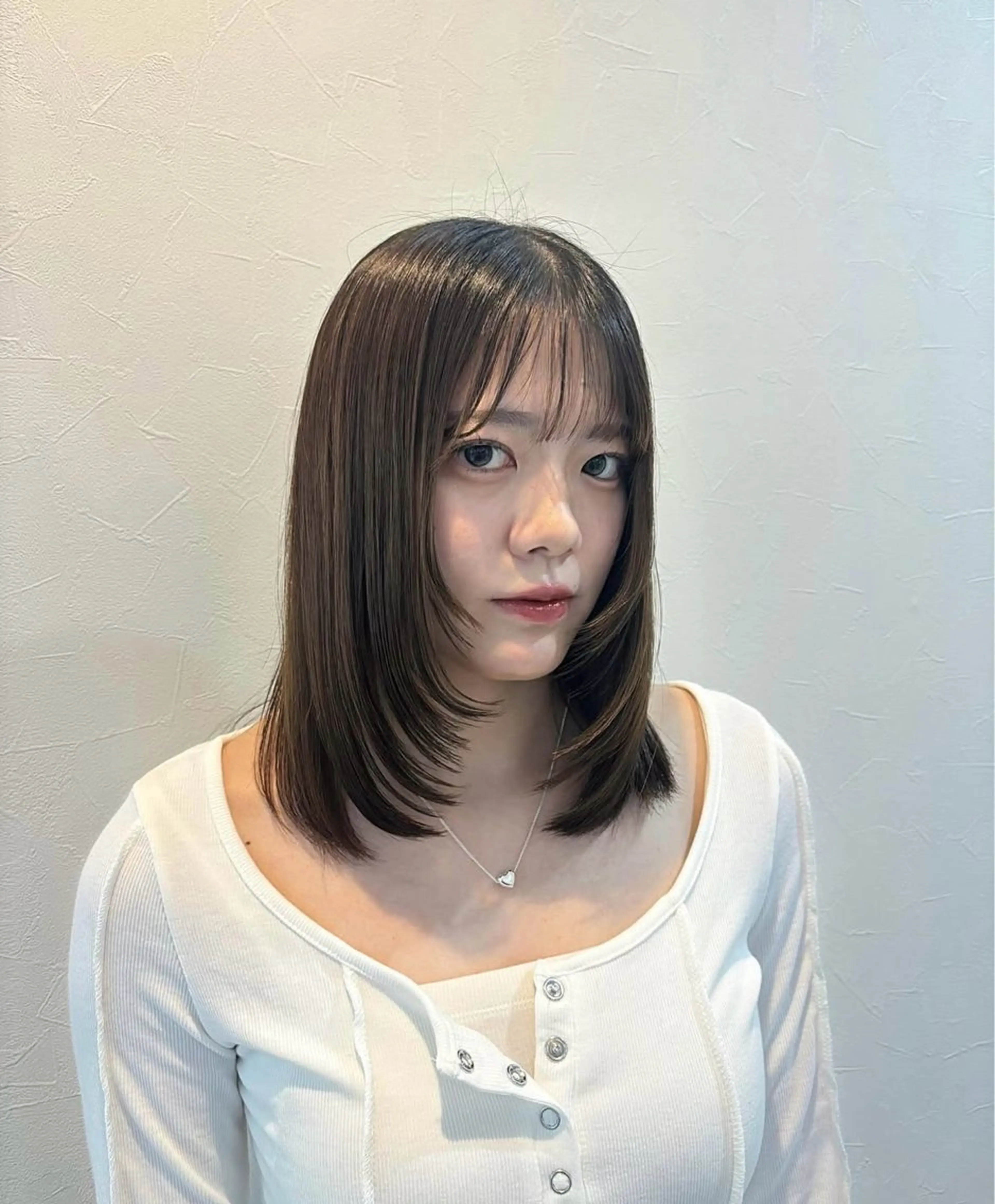 ミディアム ボブ 顔周りカット カット enrich / キタガワ カノンのヘアスタイル
