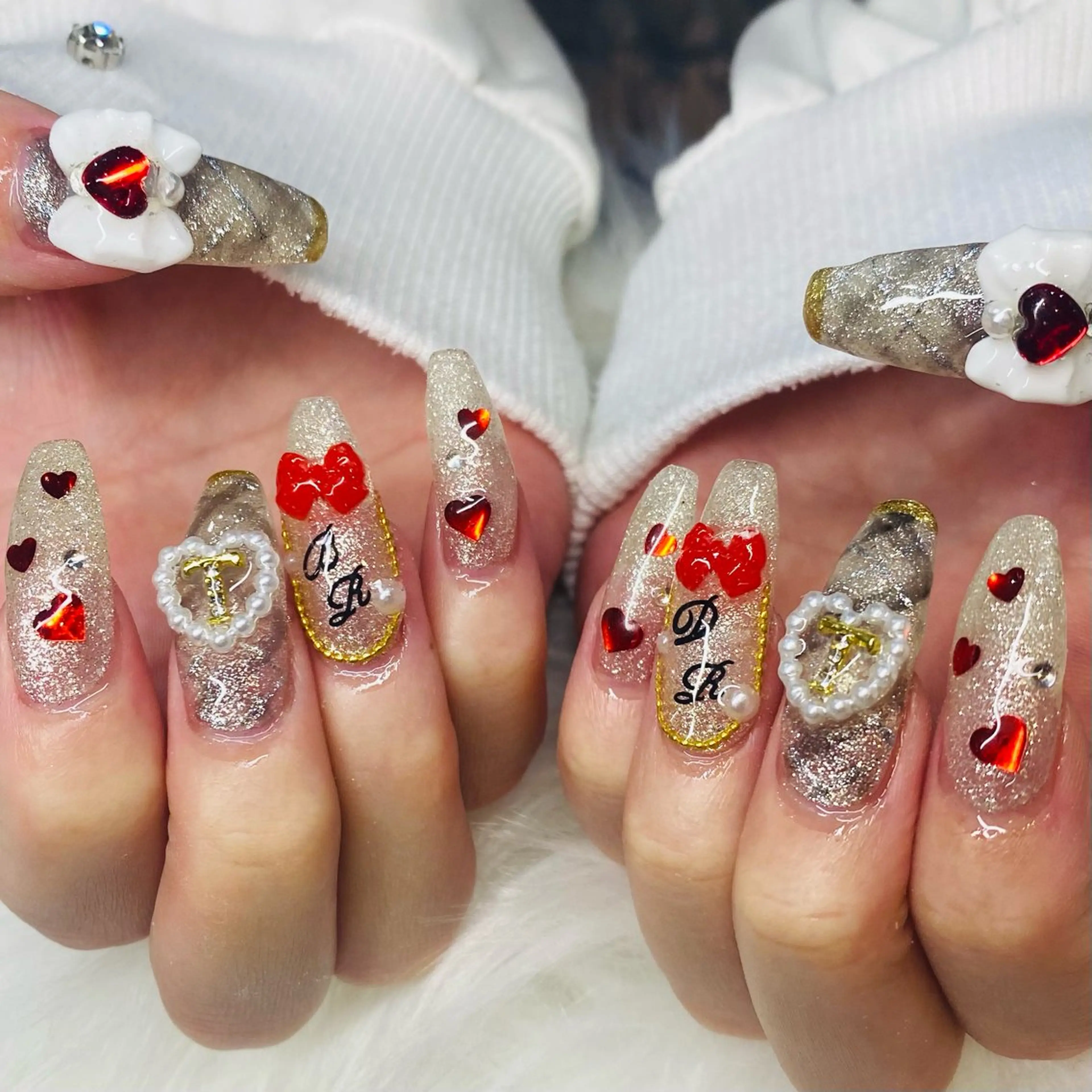 ロング ハンドネイル HANA まいさのネイルデザイン