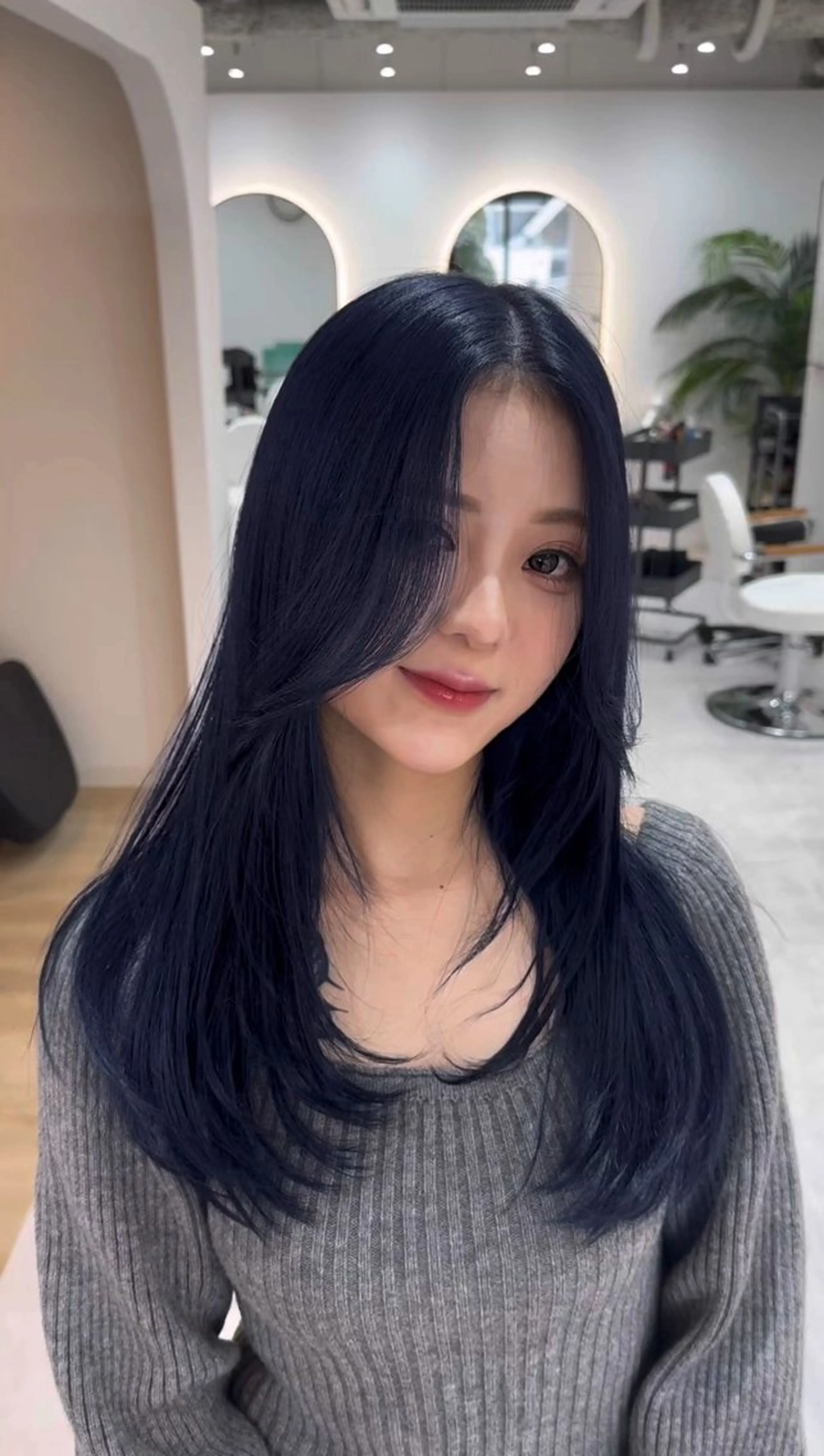 ロング 韓国風ヘア レイヤーカット ワンホンヘア カット ヘアカラー トリートメント 韓国ヘア🩶侑矢 艶髪透明感/福岡のヘアスタイル