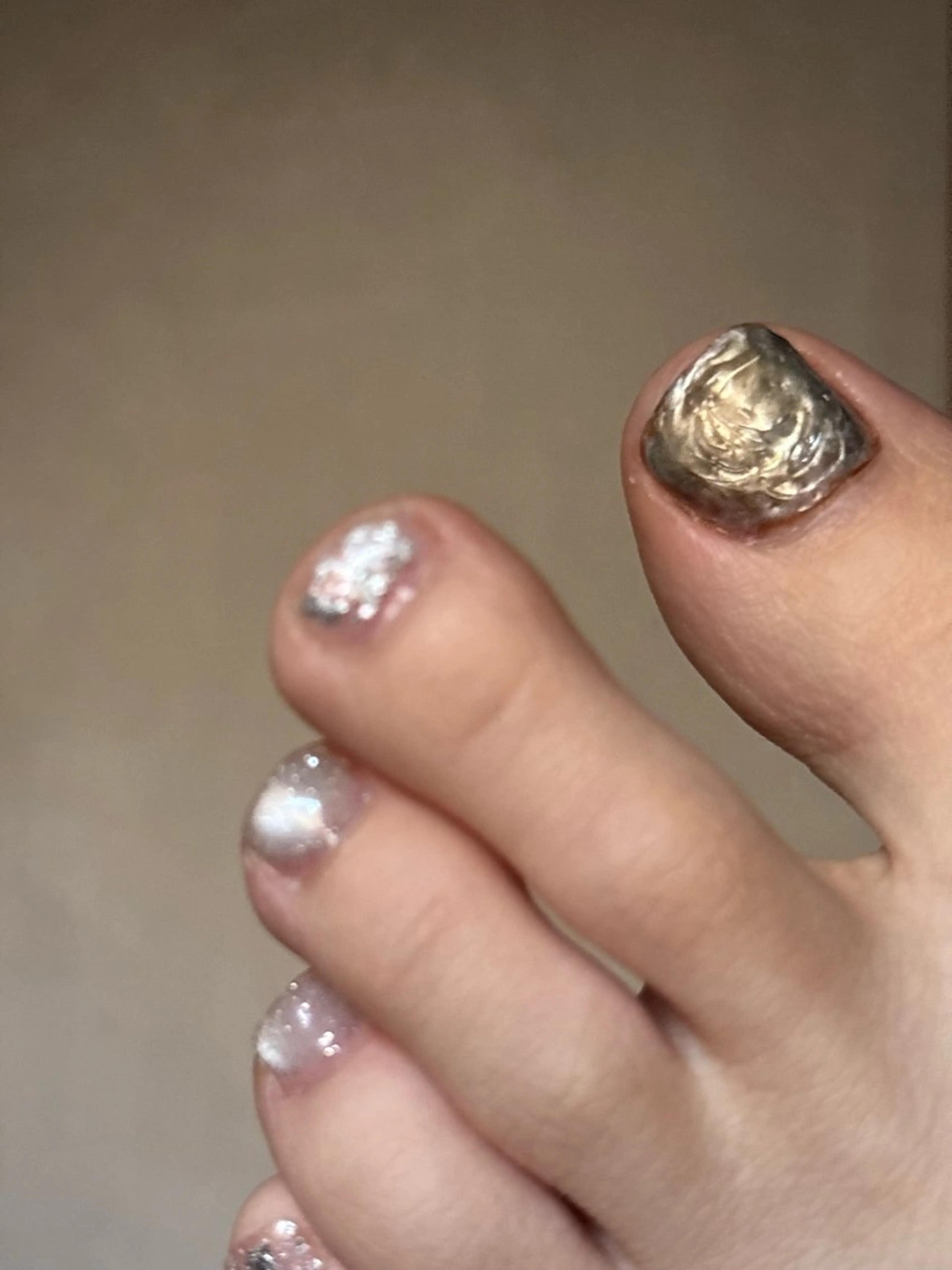 ネイル アートネイル オーロラネイル フットネイル ジェルネイル グラデーション フットネイル fil nailのネイルデザイン