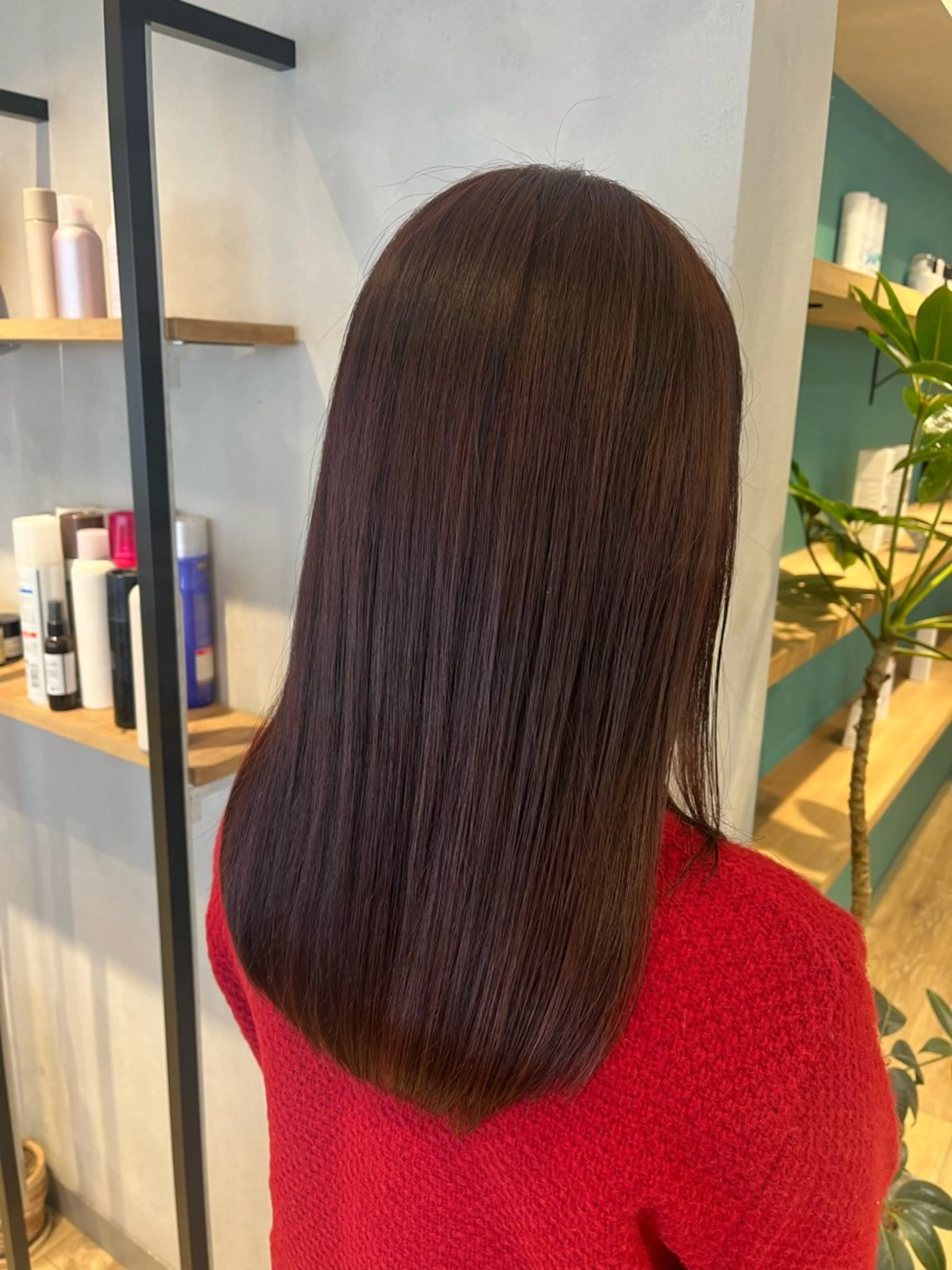 ロング カラー ヘアカラー 切りっぱなしボブ ×暖色🌷江梨🍎のヘアスタイル