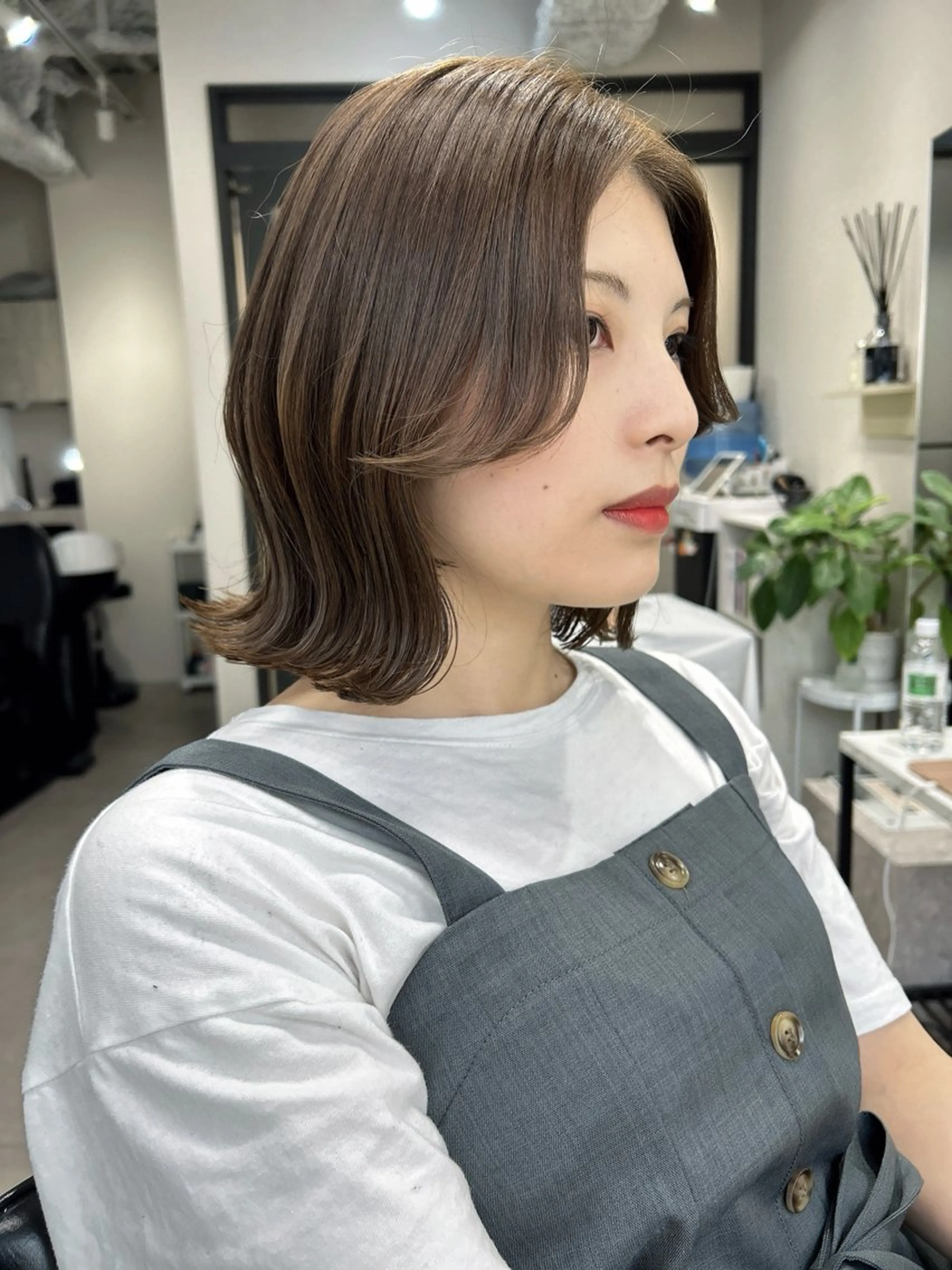 ミディアム カラー カット ヘアカラー トリートメント 髪質改善will hairdesignのヘアスタイル