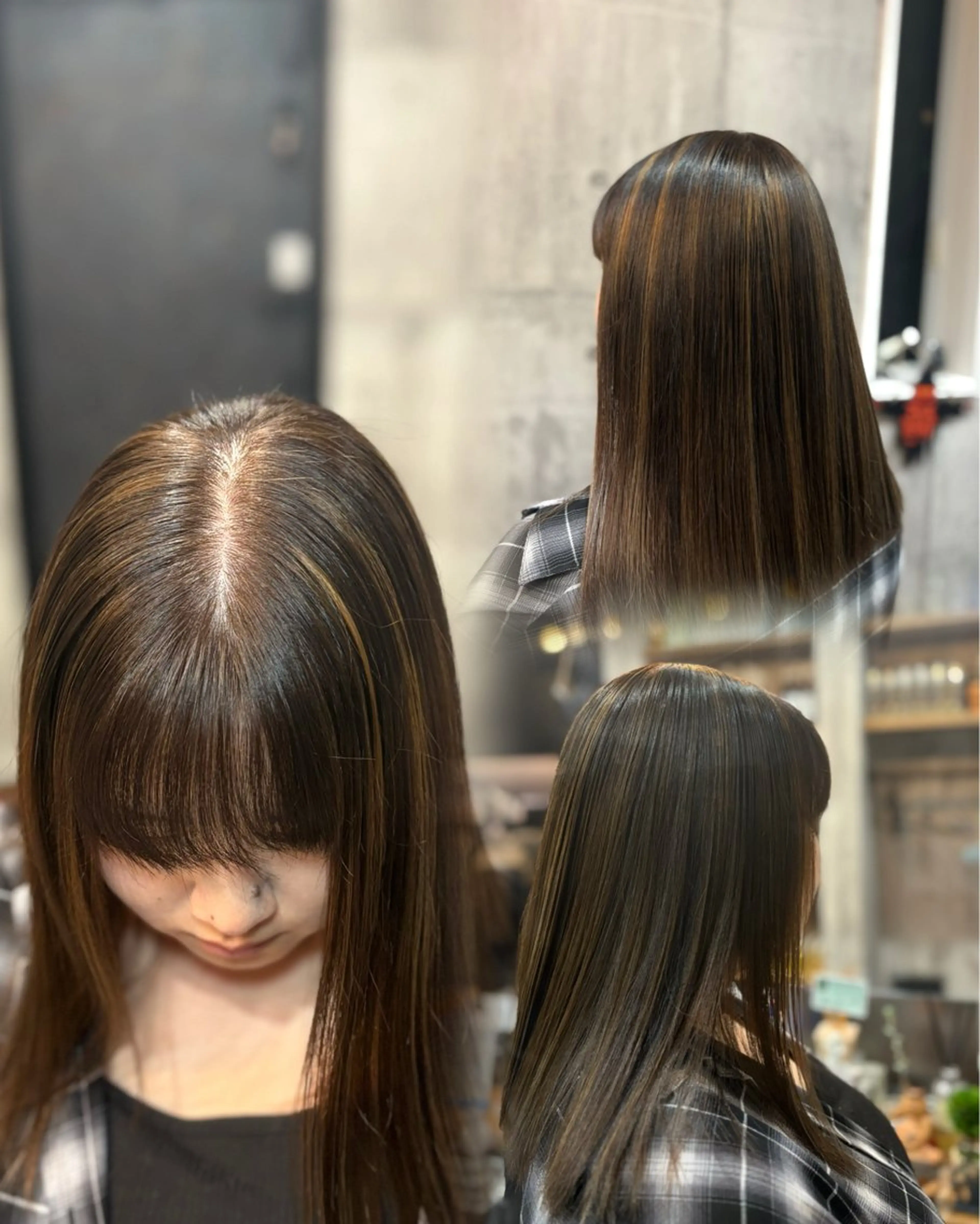 セミロング ハイライト 矢野 夢果のヘアスタイル