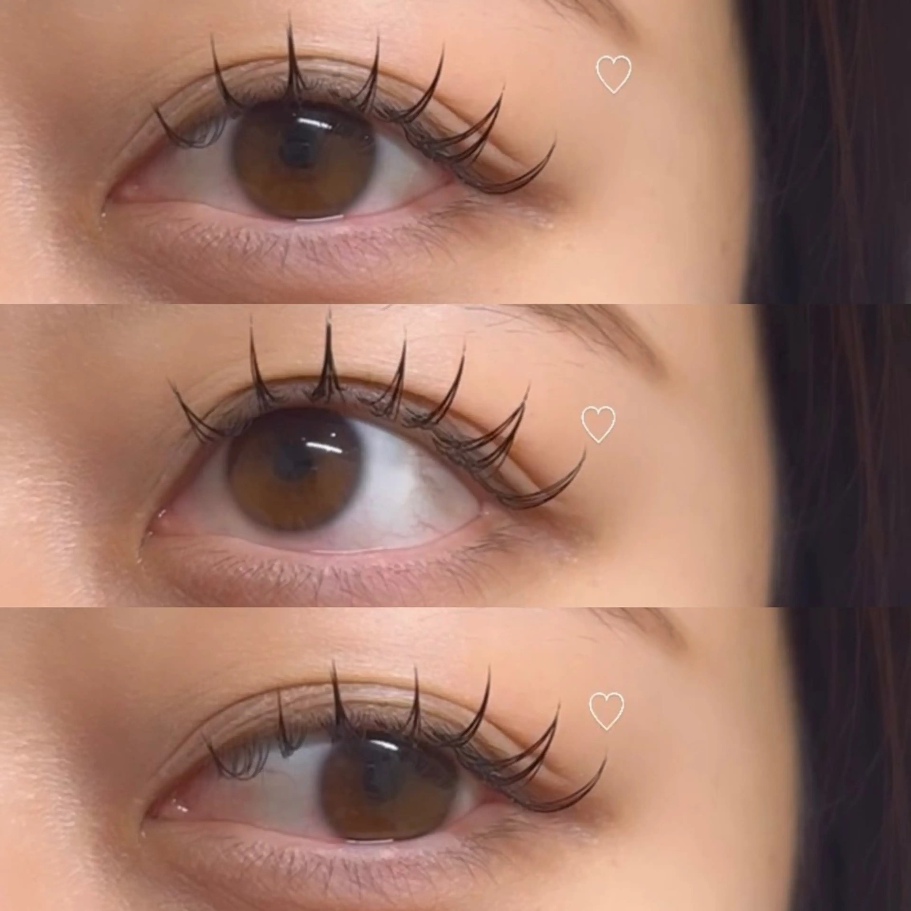 マツエク・マツパ 束感まつ毛 フラットラッシュ 目尻長め riah リアのマツエク・マツパデザイン