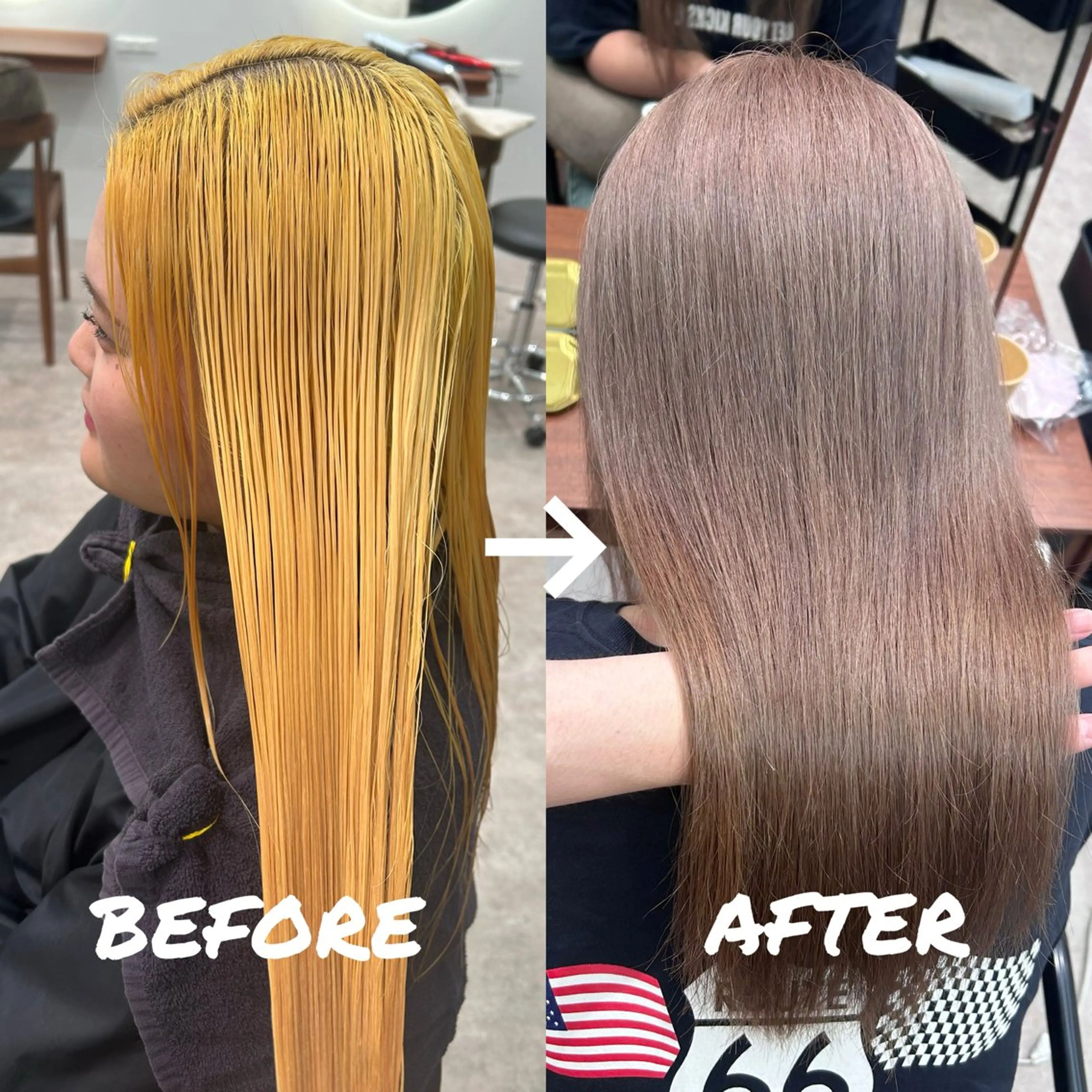 カラー 立川ハイトーンピンク 宮崎のヘアスタイル