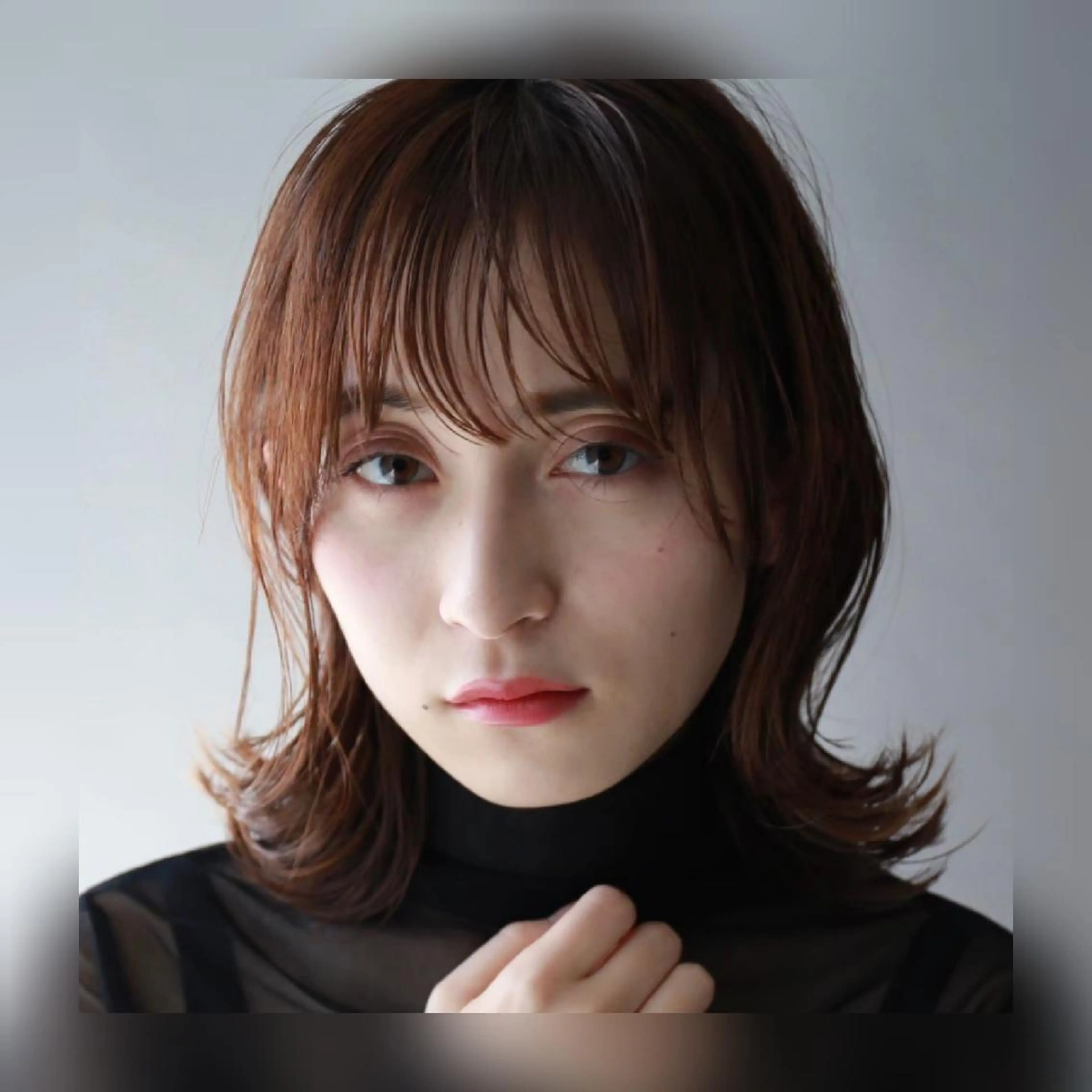 ミディアム カラー ヘアアレンジ ブラウンカラー 大川 愛未のヘアスタイル