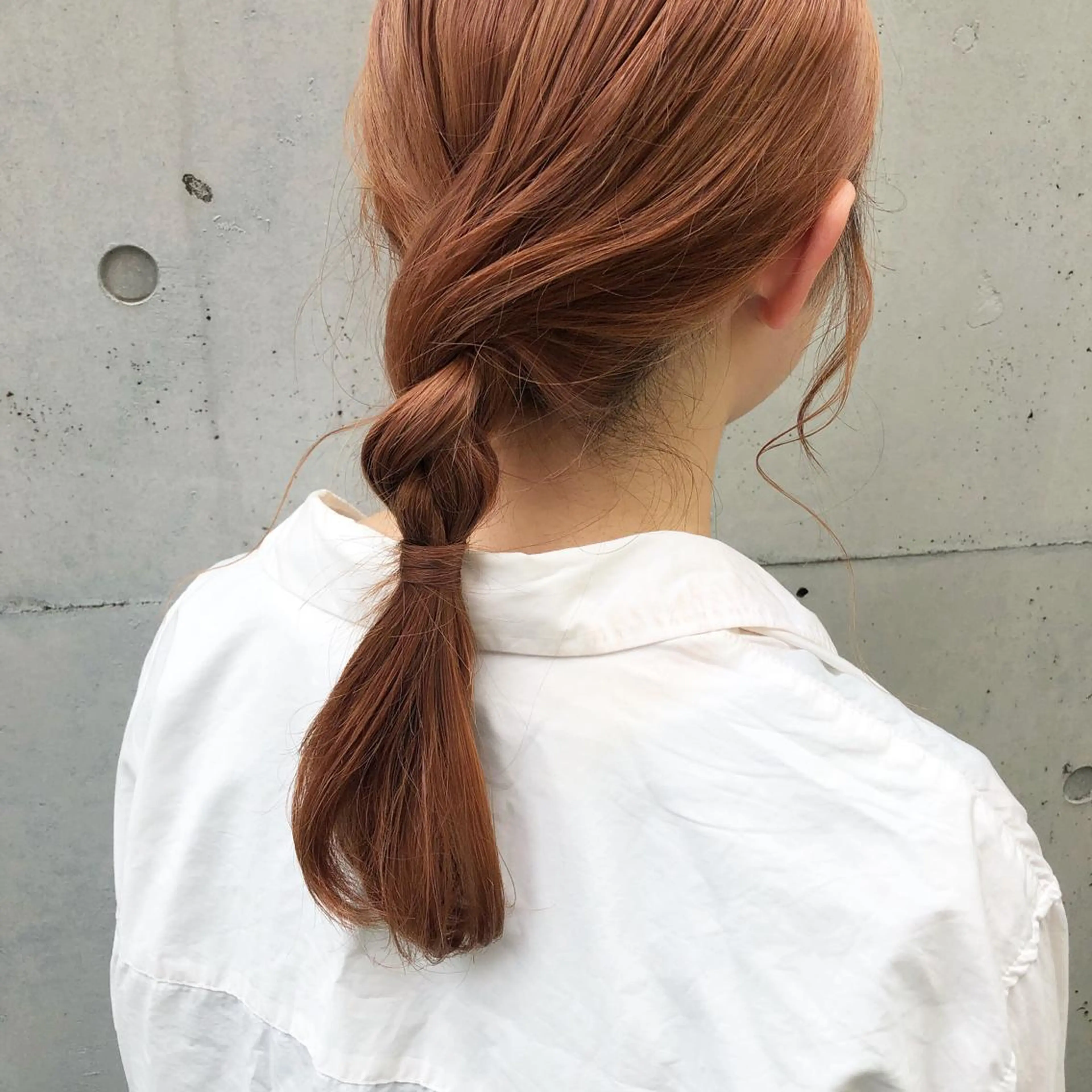 セミロング カラー ブラウンカラー オレンジ オレンジブラウン ヘアカラー salowin SHIBUYA me+店所属・kasumi/渋谷/ パーマのヘアスタイル