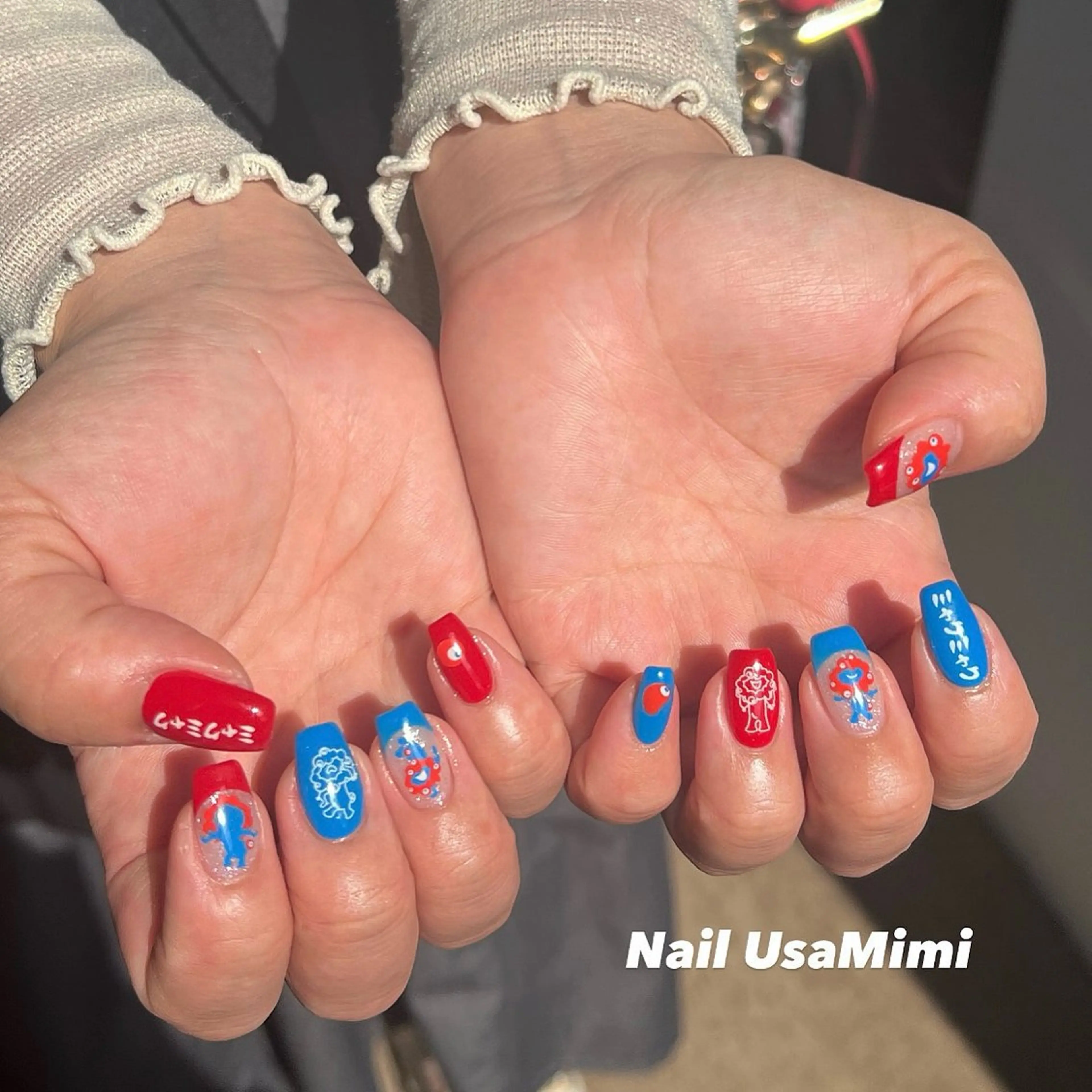 ネイル アートネイル オーロラネイル チークネイル フレンチネイル ジェルネイル ハンドネイル 本町NailUsa Mimi RIKOのネイルデザイン