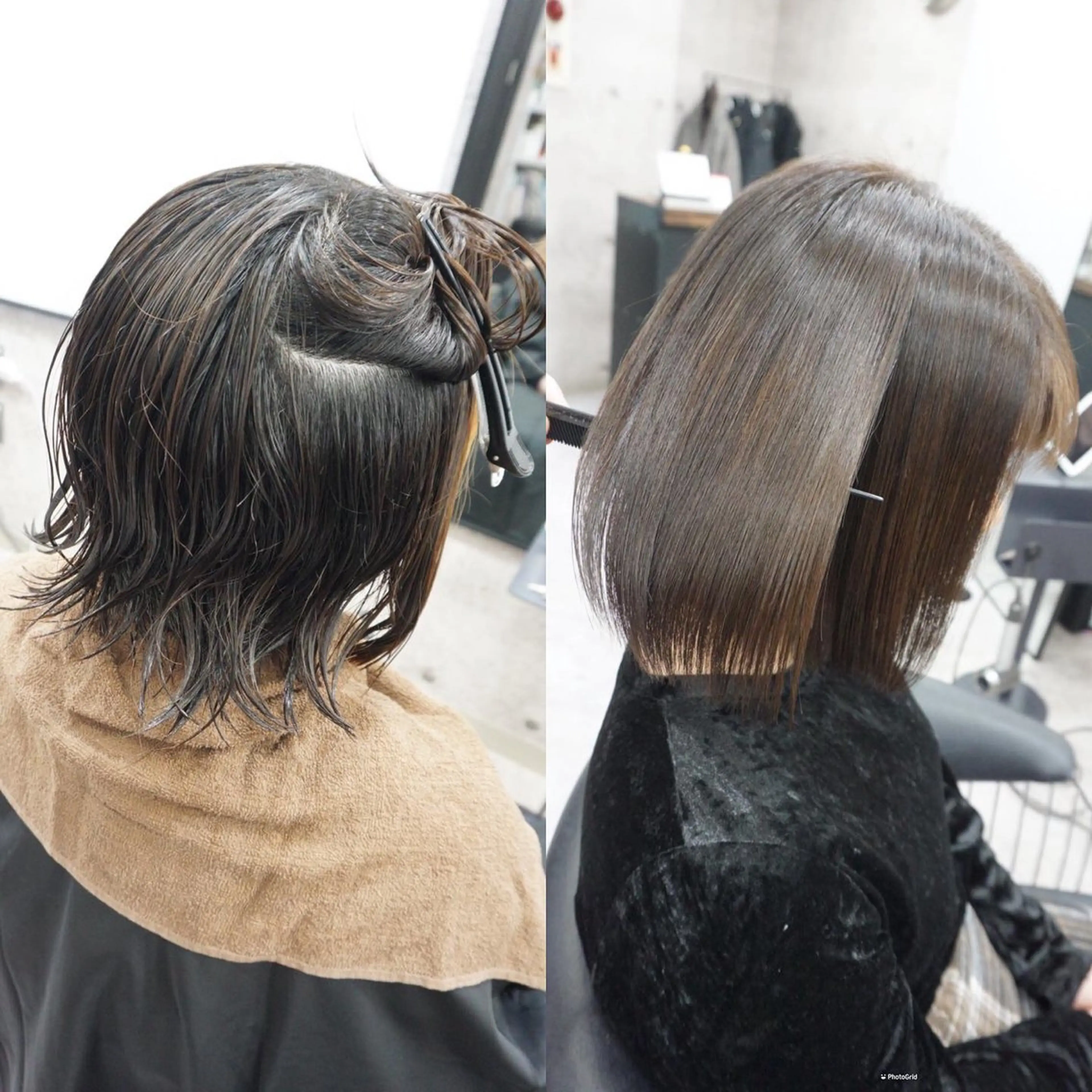 ミディアム 髪質改善 縮毛矯正 カット ヘアカラー 縮毛矯正 トリートメント hair teria ryu 大塚のヘアスタイル