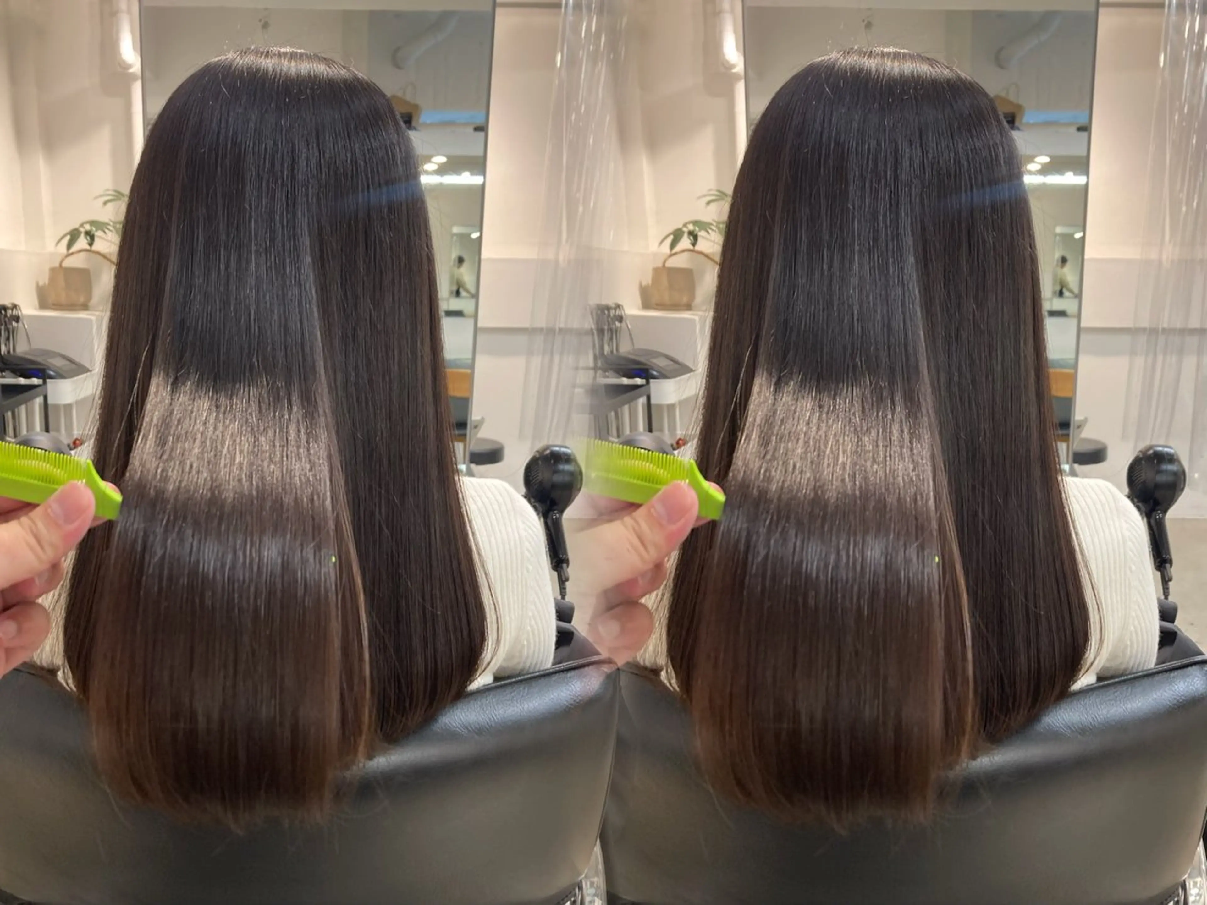 ロング 縮毛矯正 カット 縮毛矯正 結べるくびれボブ/透 明感カラーtaigaのヘアスタイル
