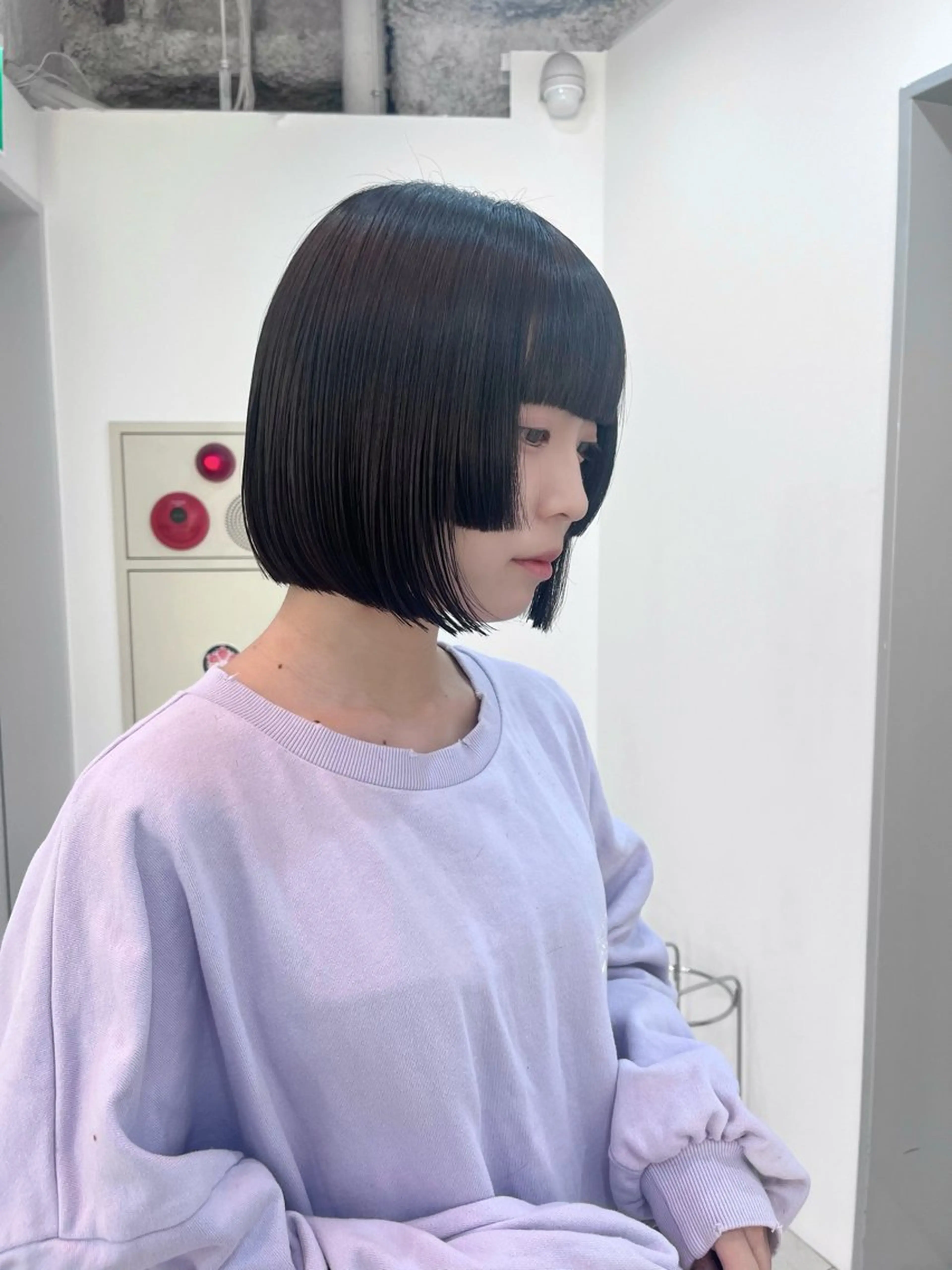 ショート ボブ 姫カット カット ヘアカラー トリートメント ﾚｲﾔｰ/ﾊｲﾄｰﾝ ೀユイ🌙のヘアスタイル